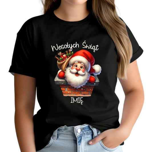 Mikołaj | Świąteczna koszulka damska z imieniem BN08 - StoryCups.pl