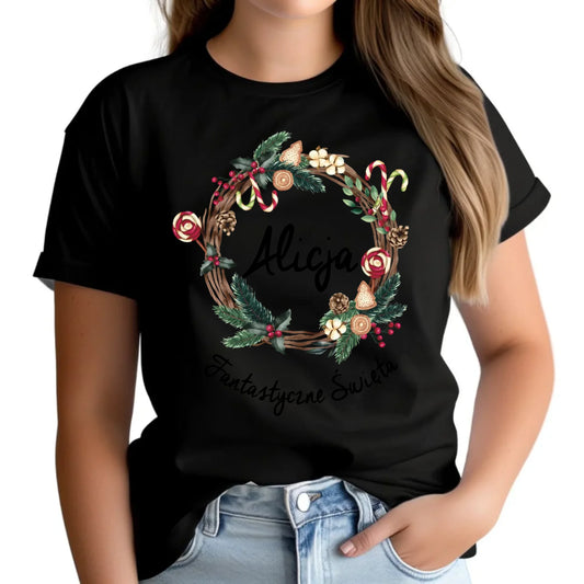 Fantastyczne Święta | Świąteczna koszulka damska z imieniem na prezent BN14 - StoryCups.pl