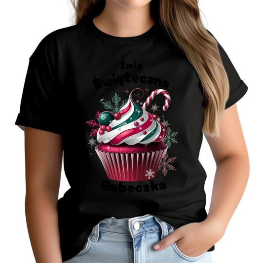 Świąteczna Babeczka | Personalizowana koszulka damska na święta BN30 - StoryCups.pl