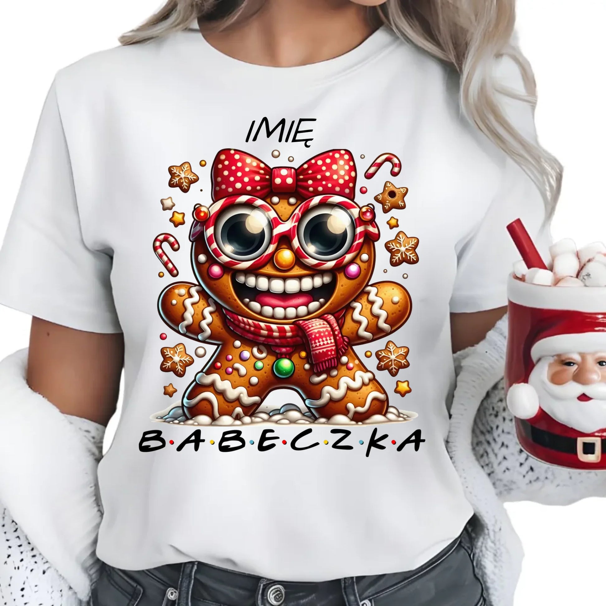 Babeczka | Personalizowana koszulka damska świąteczna BN95 - StoryCups.pl