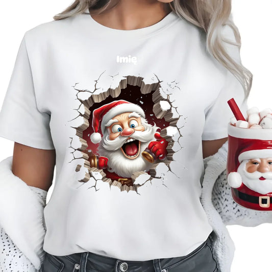 Mikołajek 3D | Personalizowana koszulka damska świąteczna BN85 - StoryCups.pl