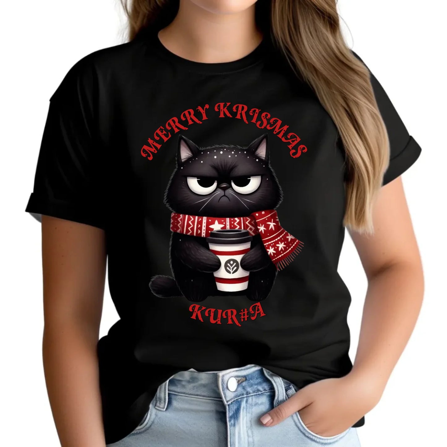 Merry krismas | Świąteczna koszulka damska BN34 - StoryCups.pl