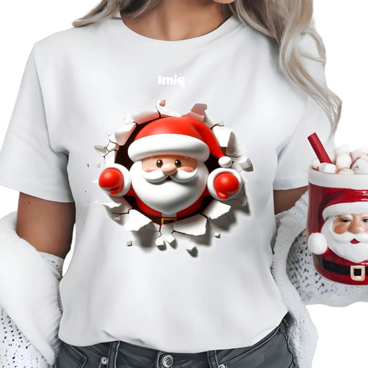 Mikołaj 3D | Personalizowana koszulka damska świąteczna BN80 - StoryCups.pl