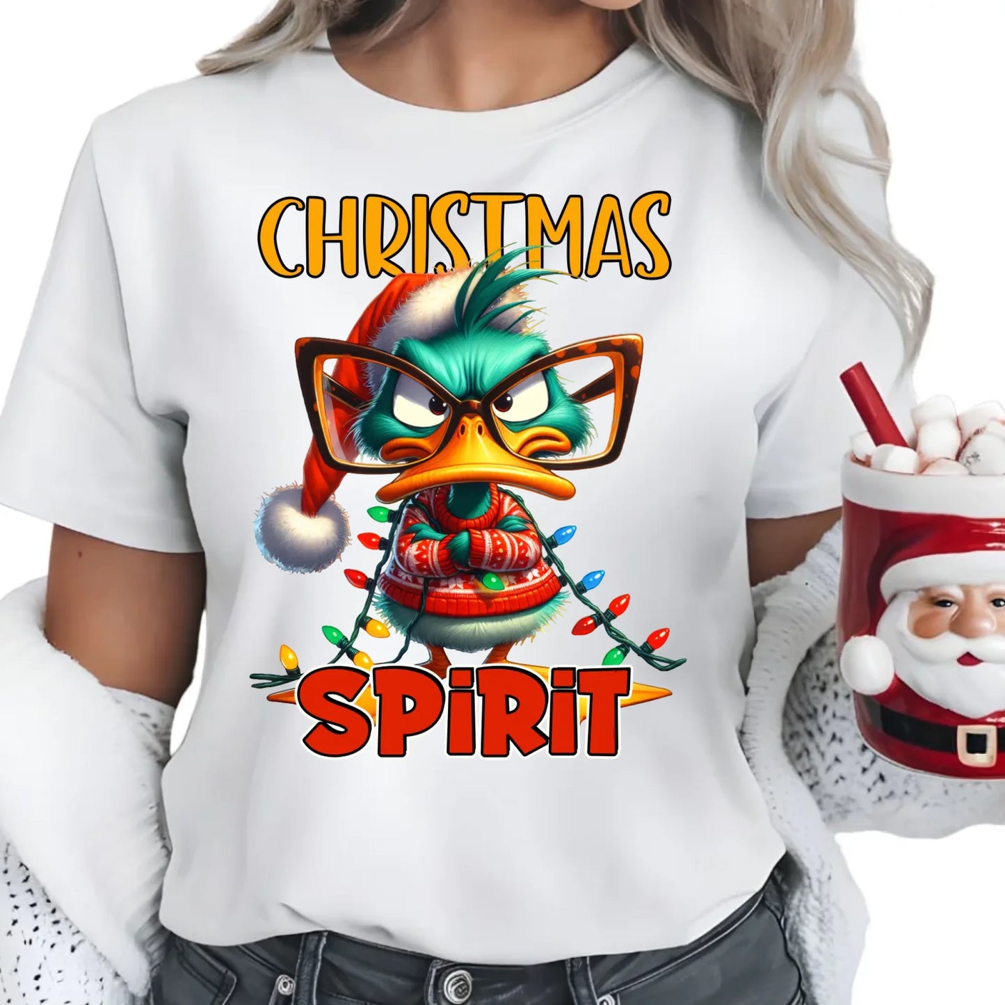 Christmas spirit | Świąteczna koszulka damska BN76 - StoryCups.pl