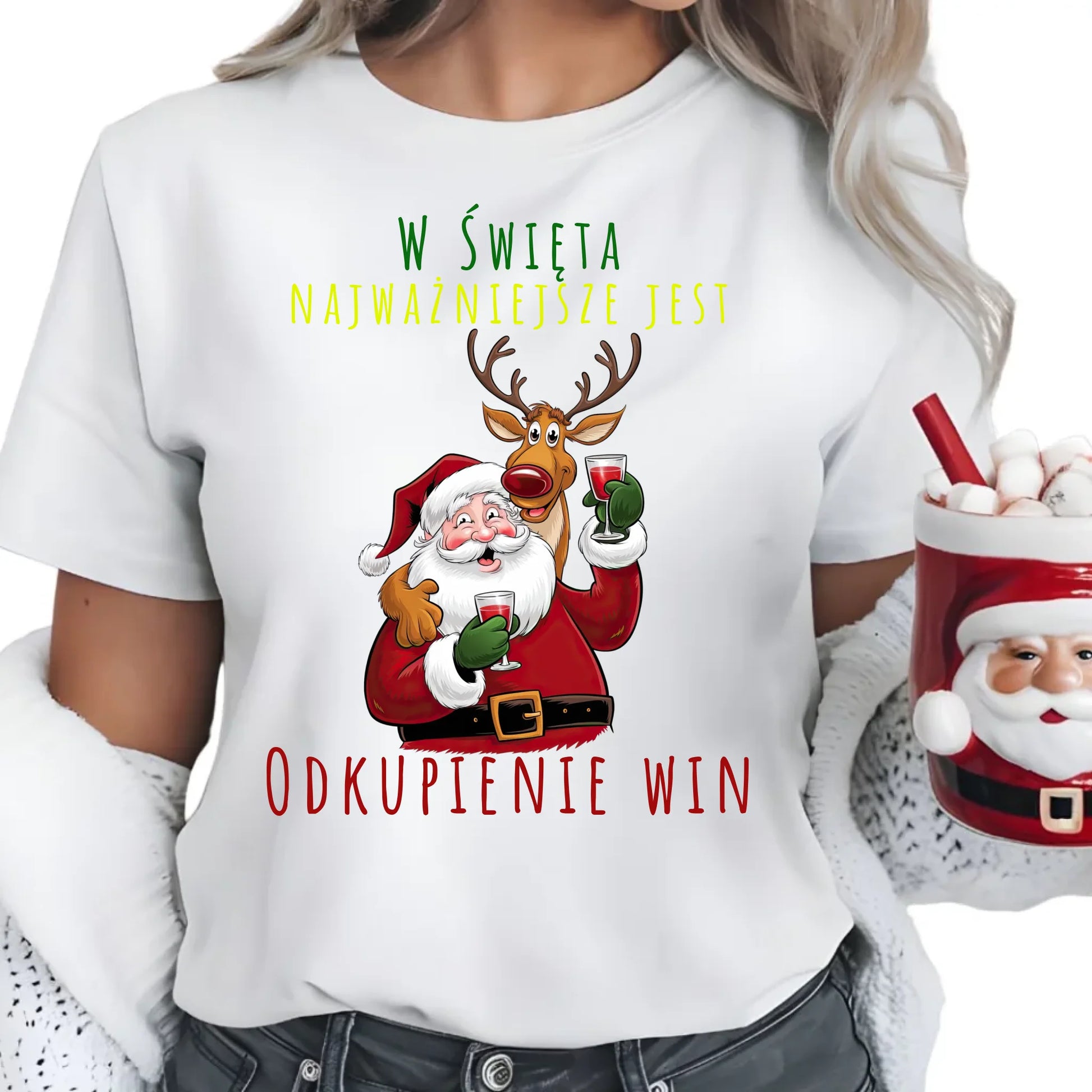 Odkupienie win | Świąteczna koszulka damska BN73 - StoryCups.pl