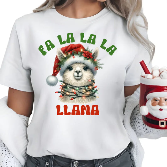 Fa la la la lama | Świąteczna koszulka damska BN71 - StoryCups.pl