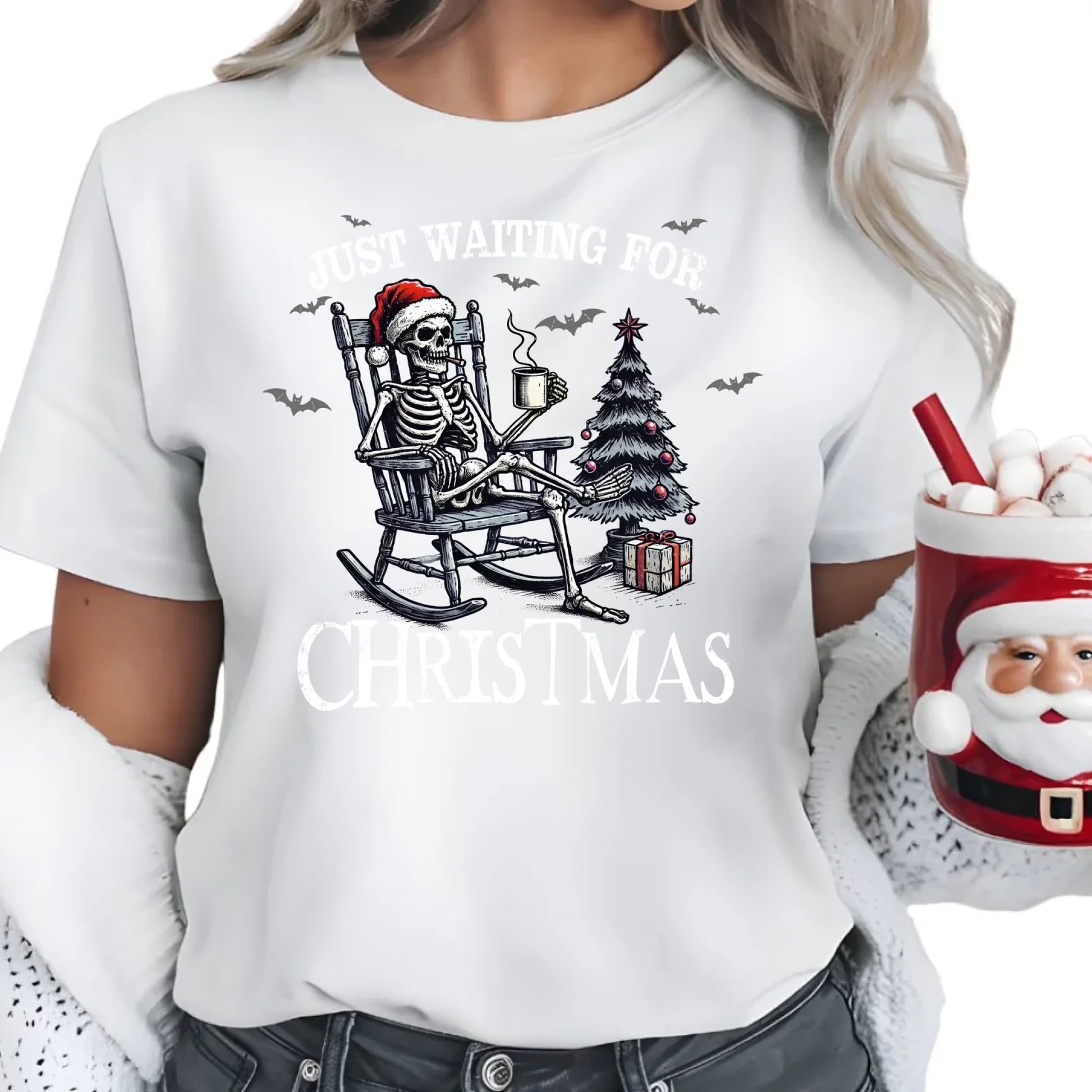Czekam tylko na święta | Świąteczna koszulka damska BN56 - StoryCups.pl