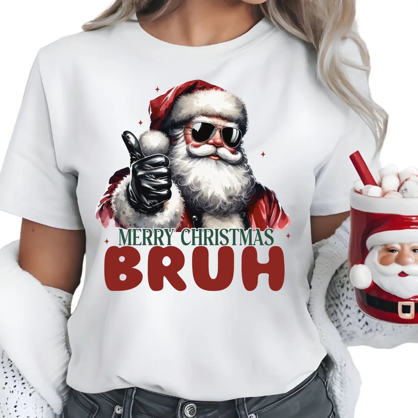 Merry Christmas Bruh | Świąteczna koszulka damska BN65 - StoryCups.pl