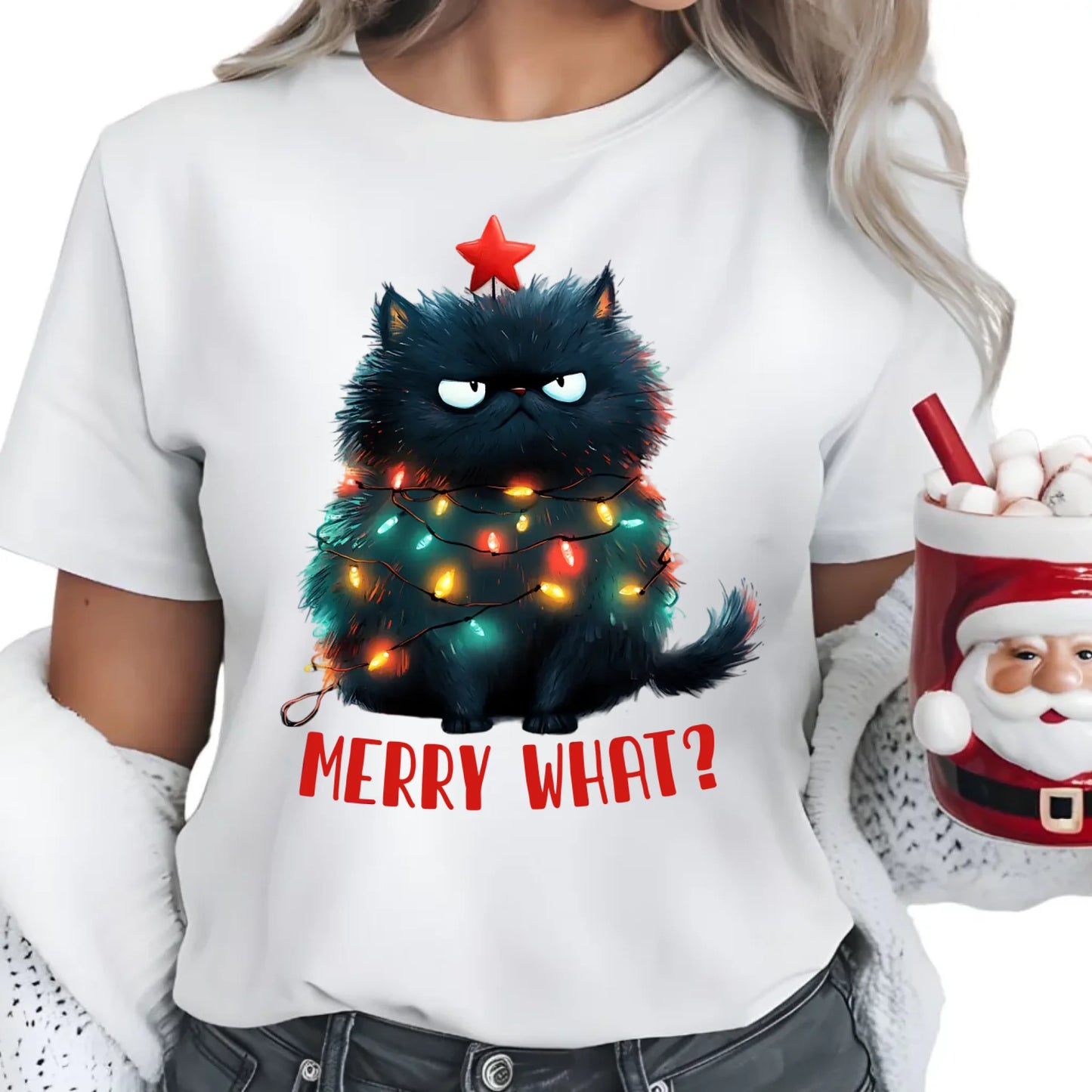 Merry what? | Świąteczna koszulka damska BN37 - StoryCups.pl