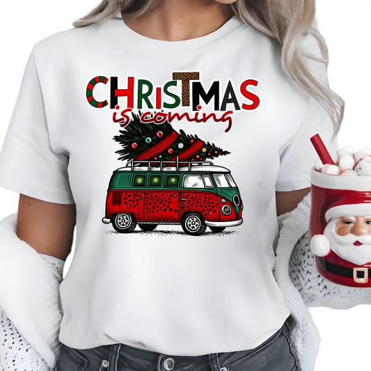 Christmas is coming | Świąteczna koszulka damska BN42 - StoryCups.pl