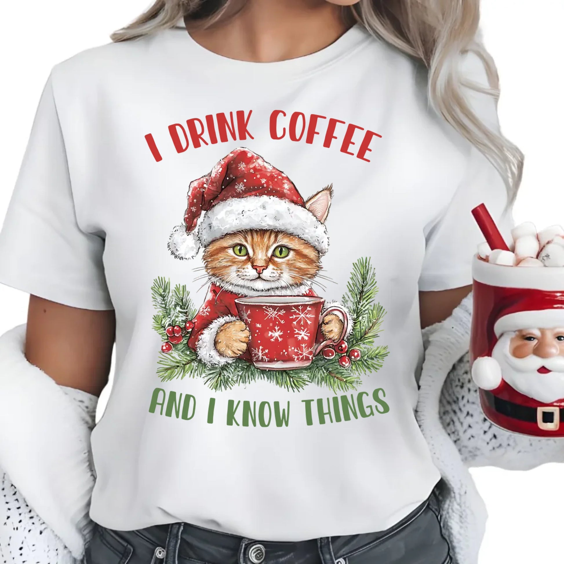 I drink coffee and I know things | Świąteczna koszulka damska BN39 - StoryCups.pl