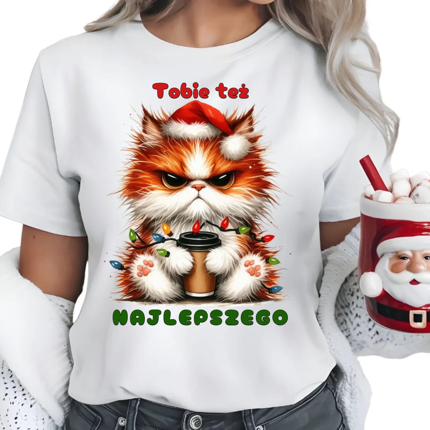 Najlepszego | Świąteczna koszulka damska BN32 - StoryCups.pl