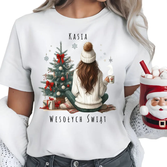 Love Winter | Świąteczna koszulka damska personalizacja BN15 - StoryCups.pl