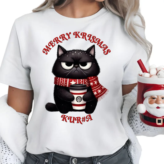 Merry krismas | Świąteczna koszulka damska BN34 - StoryCups.pl