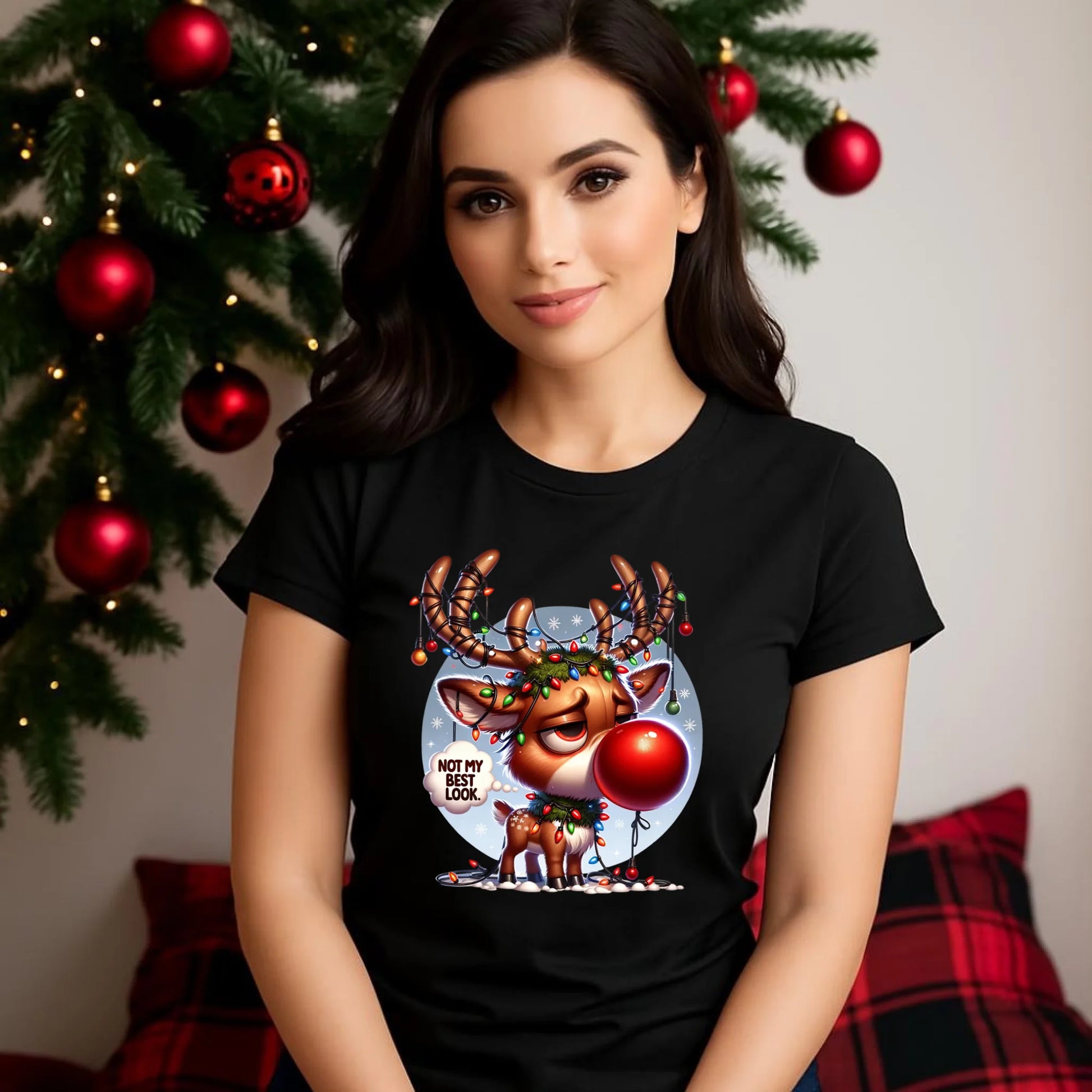 Nie wyglądam najlepiej | Świąteczna koszulka damska BN98 - StoryCups.pl