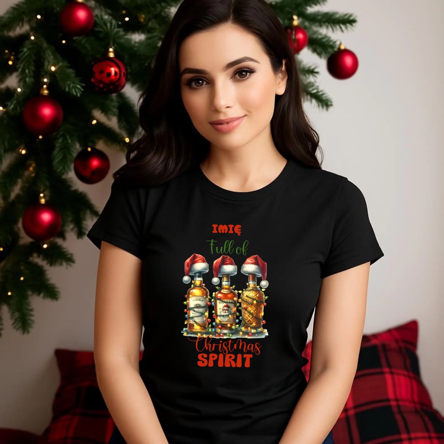 Pełen świątecznego ducha | Personalizowana koszulka damska świąteczna BN69 - StoryCups.pl