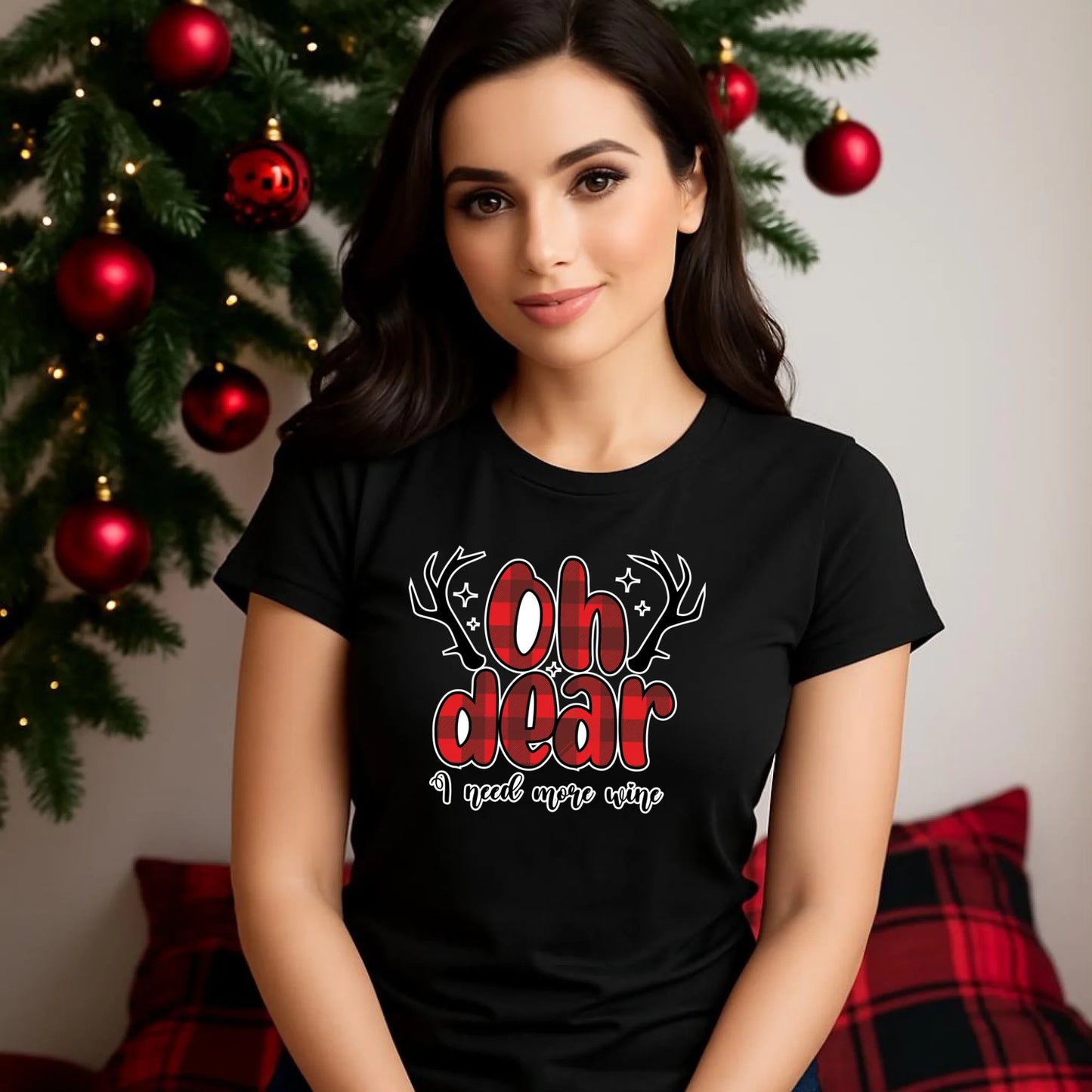 Potrzebuję więcej wina | Personalizowana świąteczna koszulka damska BN63 - StoryCups.pl