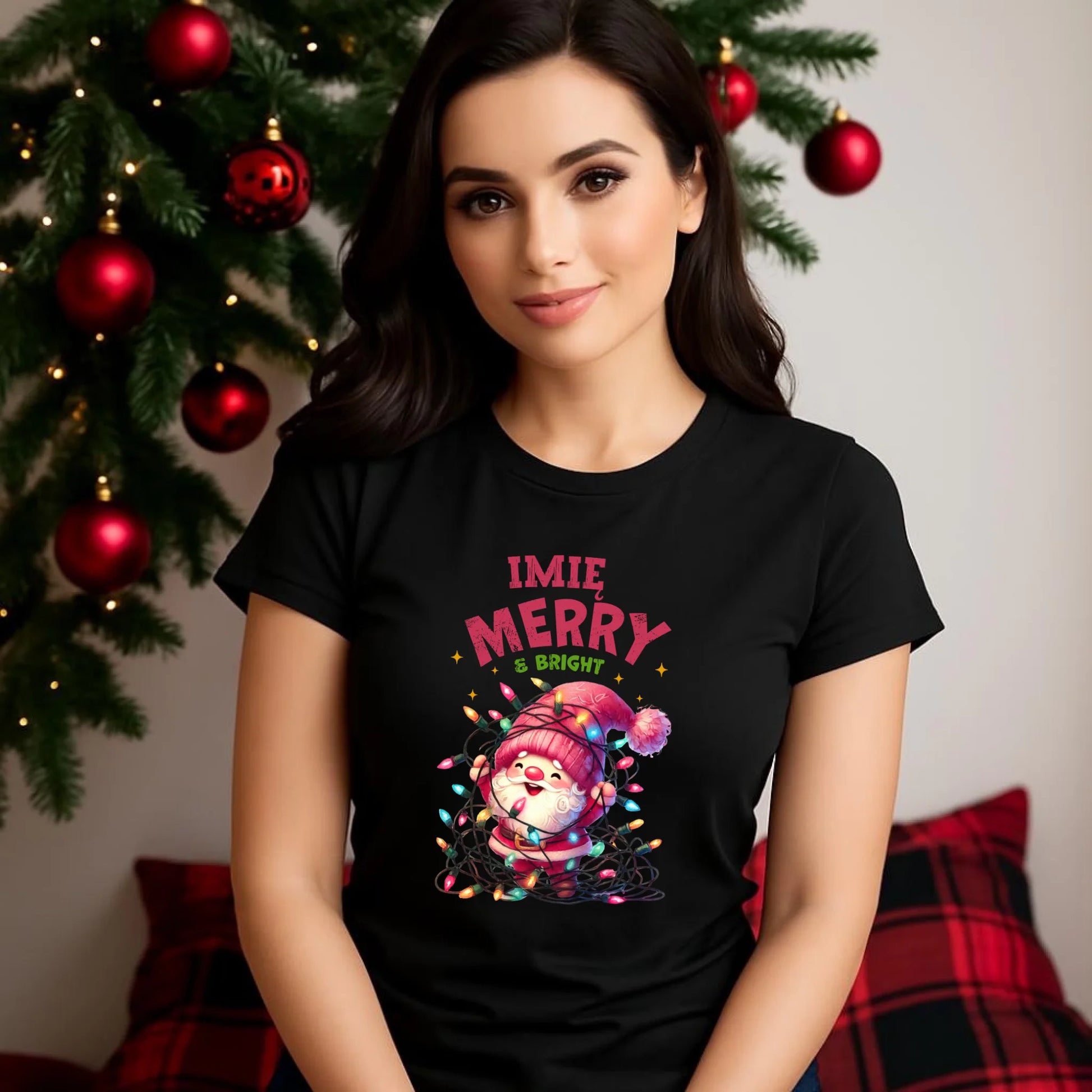Radosnych Świąt | Personalizowana świąteczna koszulka damska BN58 - StoryCups.pl
