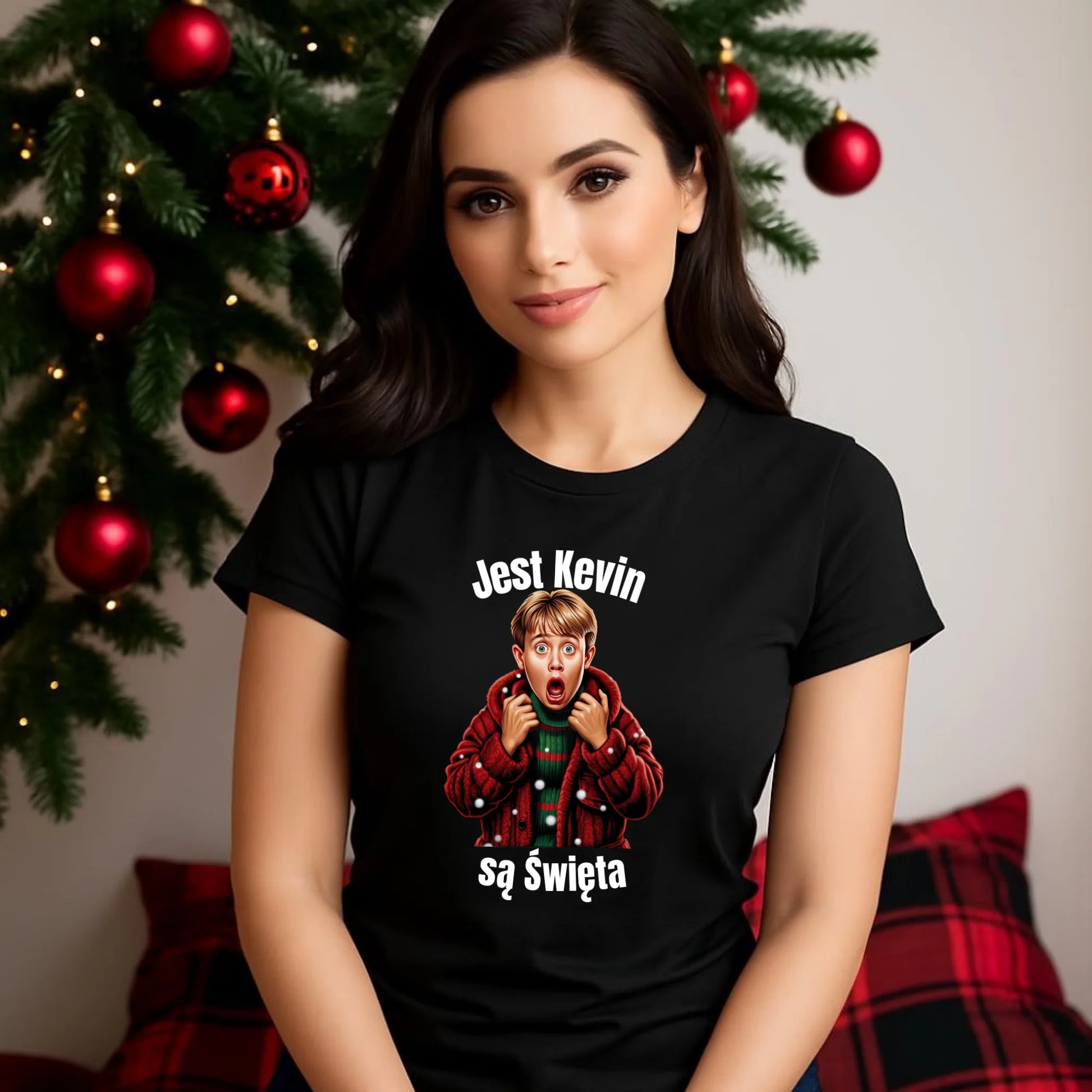 Jest Kevin, są święta | Świąteczna koszulka damska BN27 - StoryCups.pl