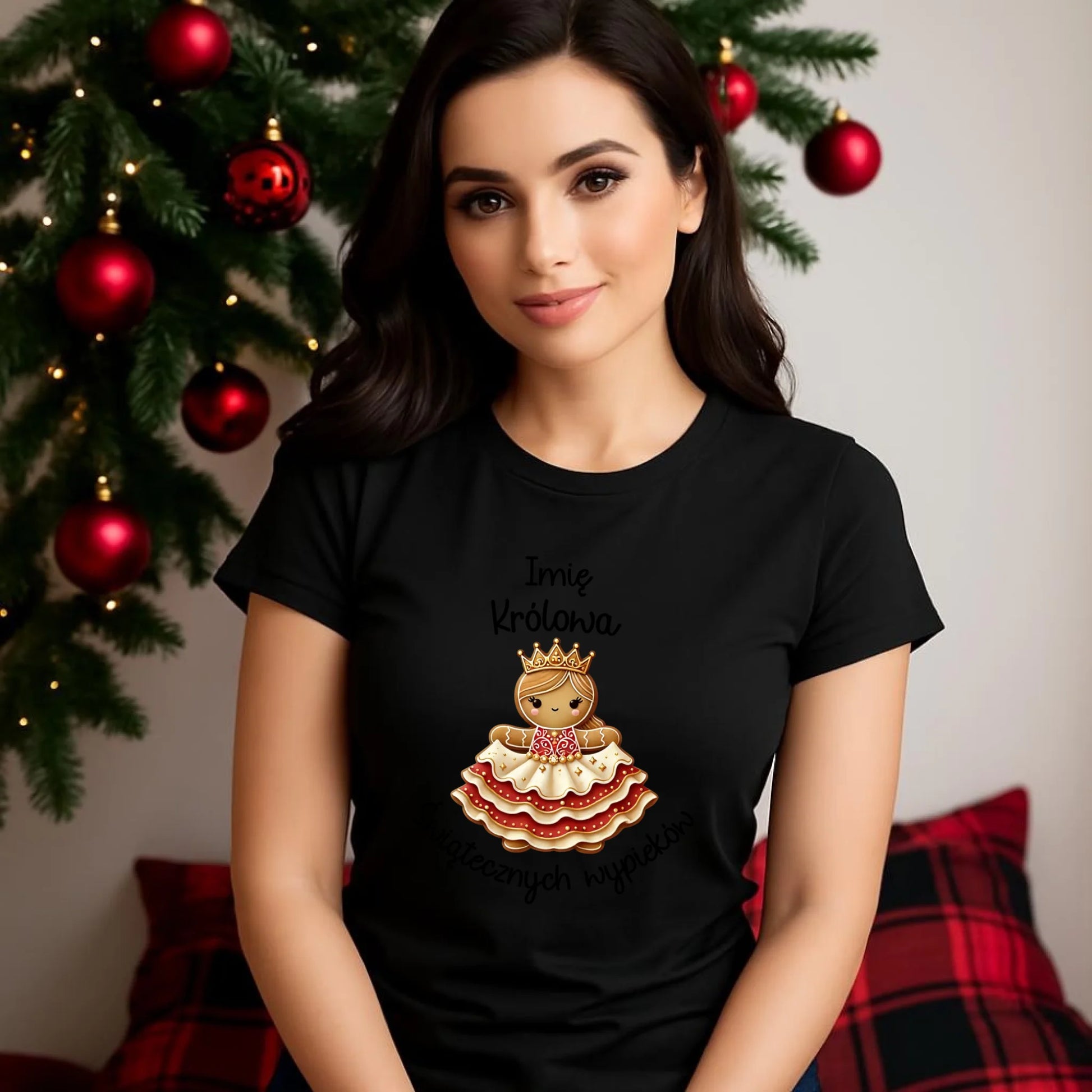 Królowa świątecznych wypieków imię | Świąteczna koszulka damska BN28 - StoryCups.pl