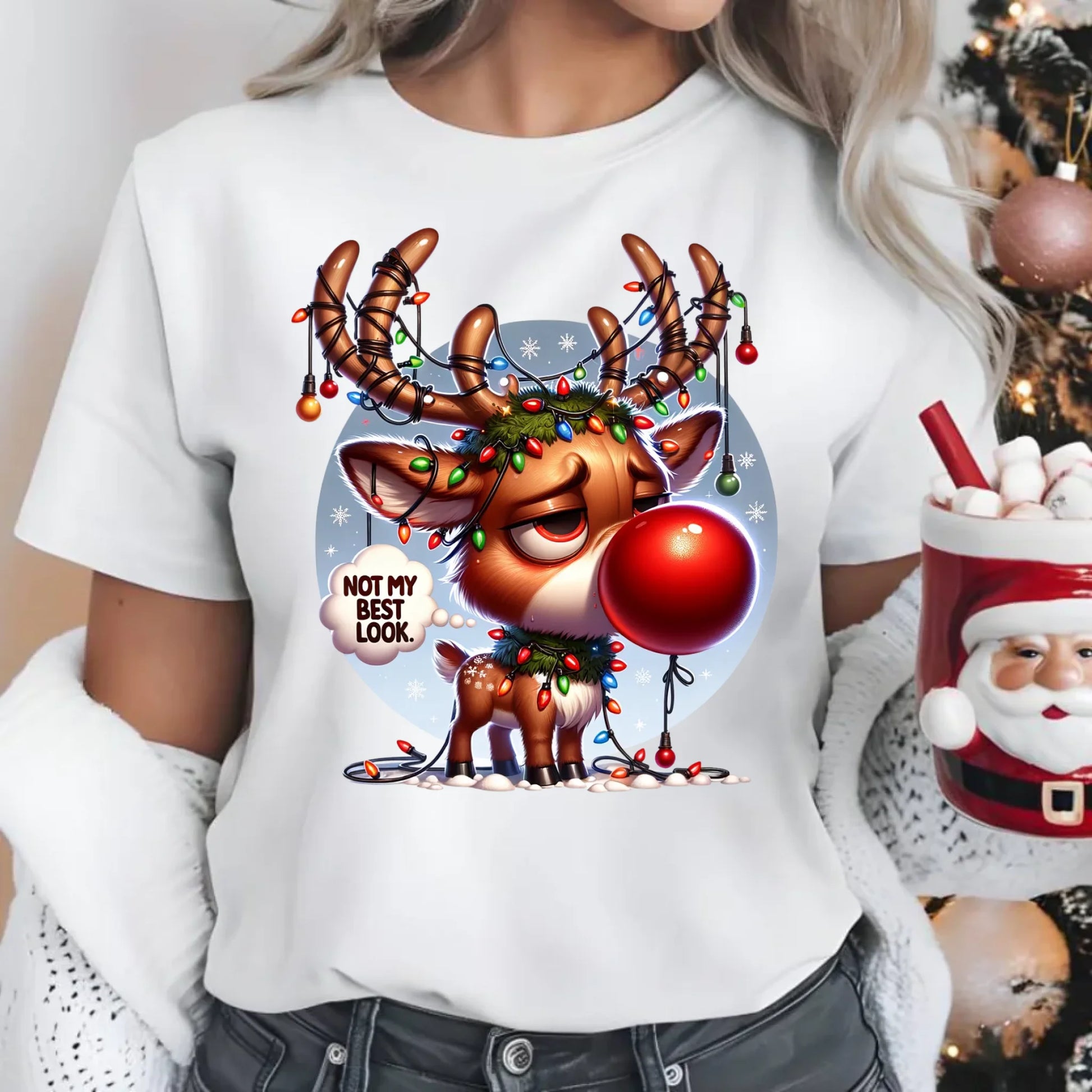 Nie wyglądam najlepiej | Świąteczna koszulka damska BN98 - StoryCups.pl