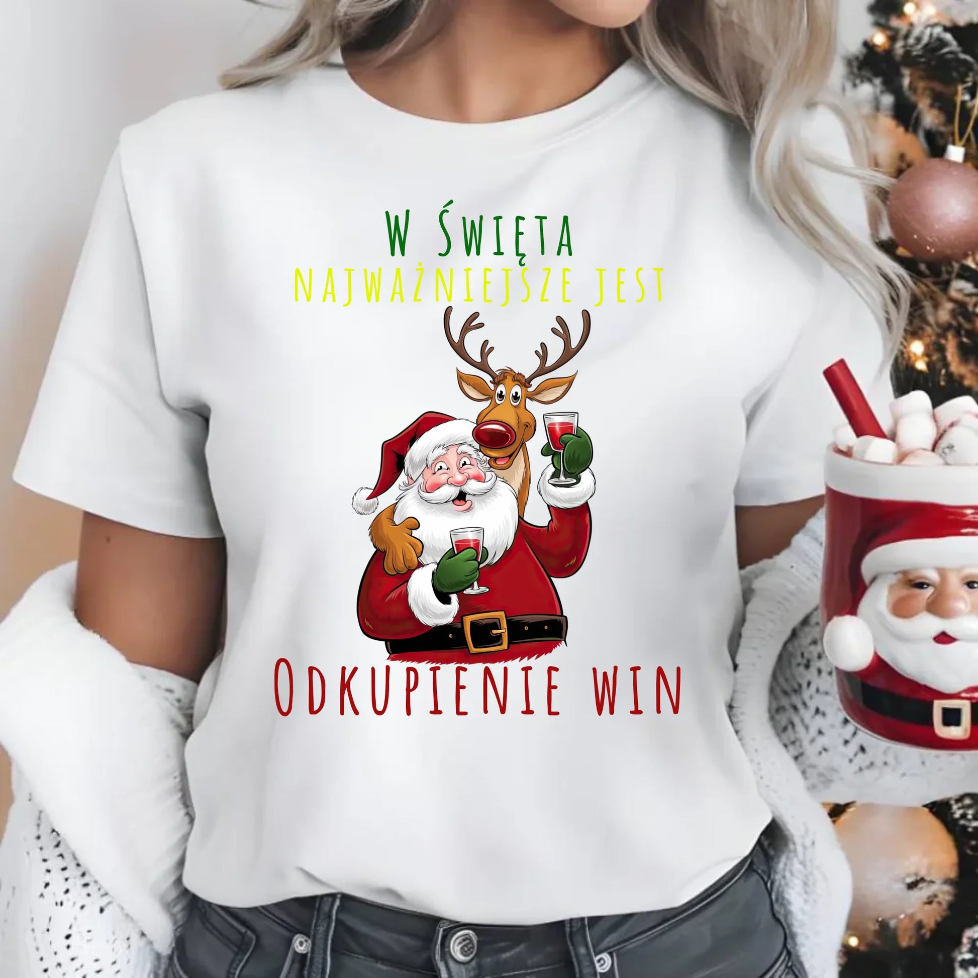 Odkupienie win | Świąteczna koszulka damska BN73 - StoryCups.pl