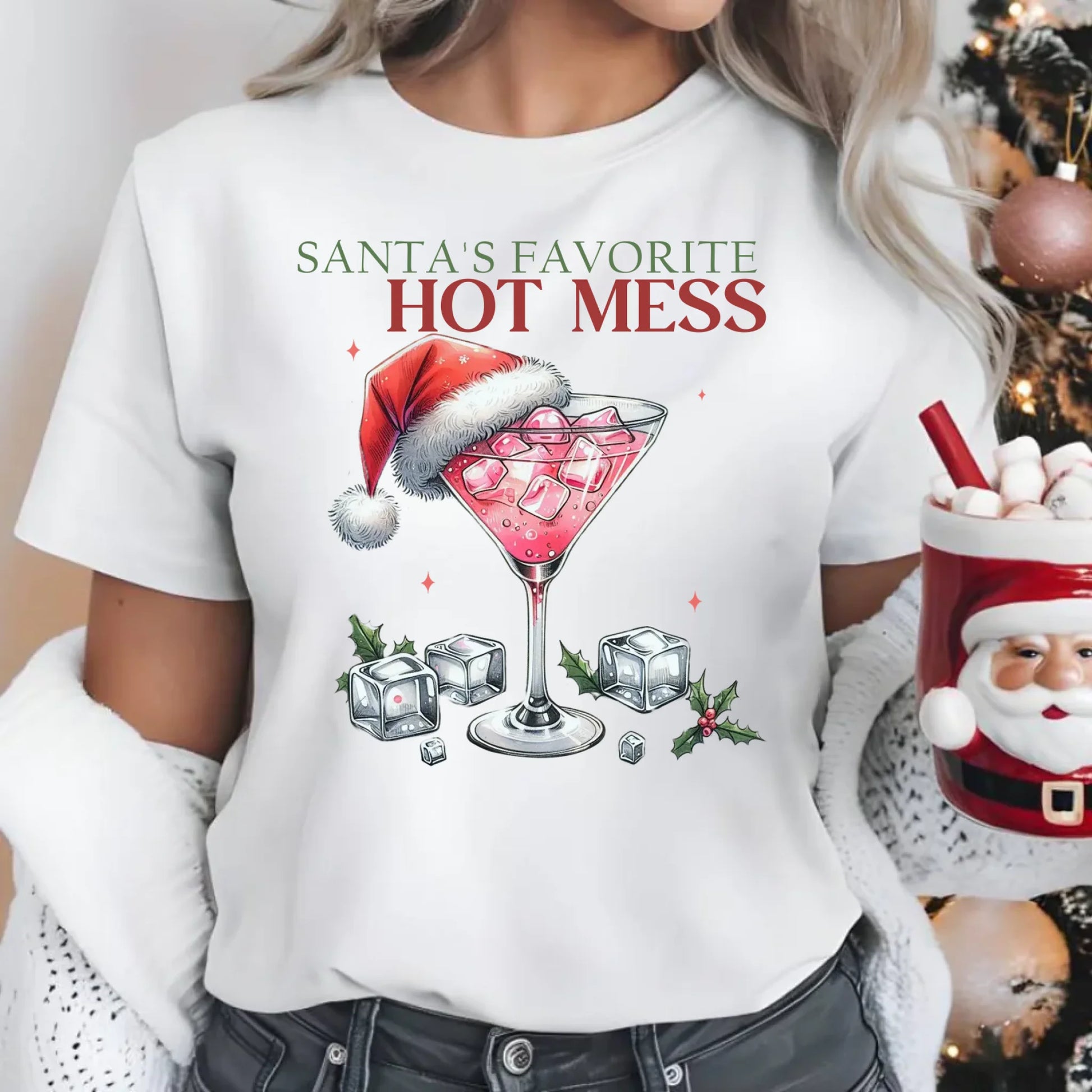 Ulubiony bałagan Mikołaja | Świąteczna koszulka damska BN75 - StoryCups.pl