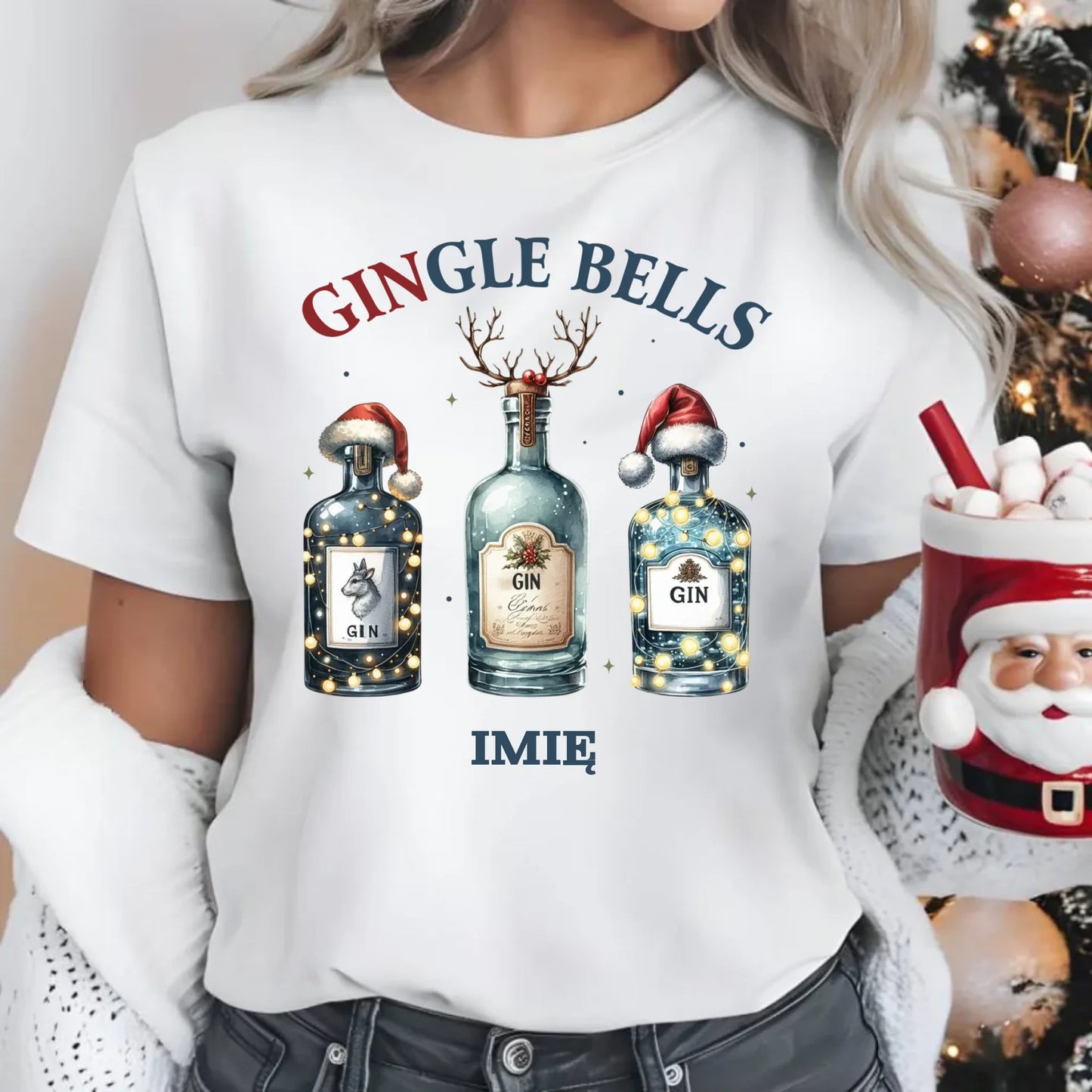 Gingle bells | Personalizowana koszulka damska świąteczna BN68 - StoryCups.pl