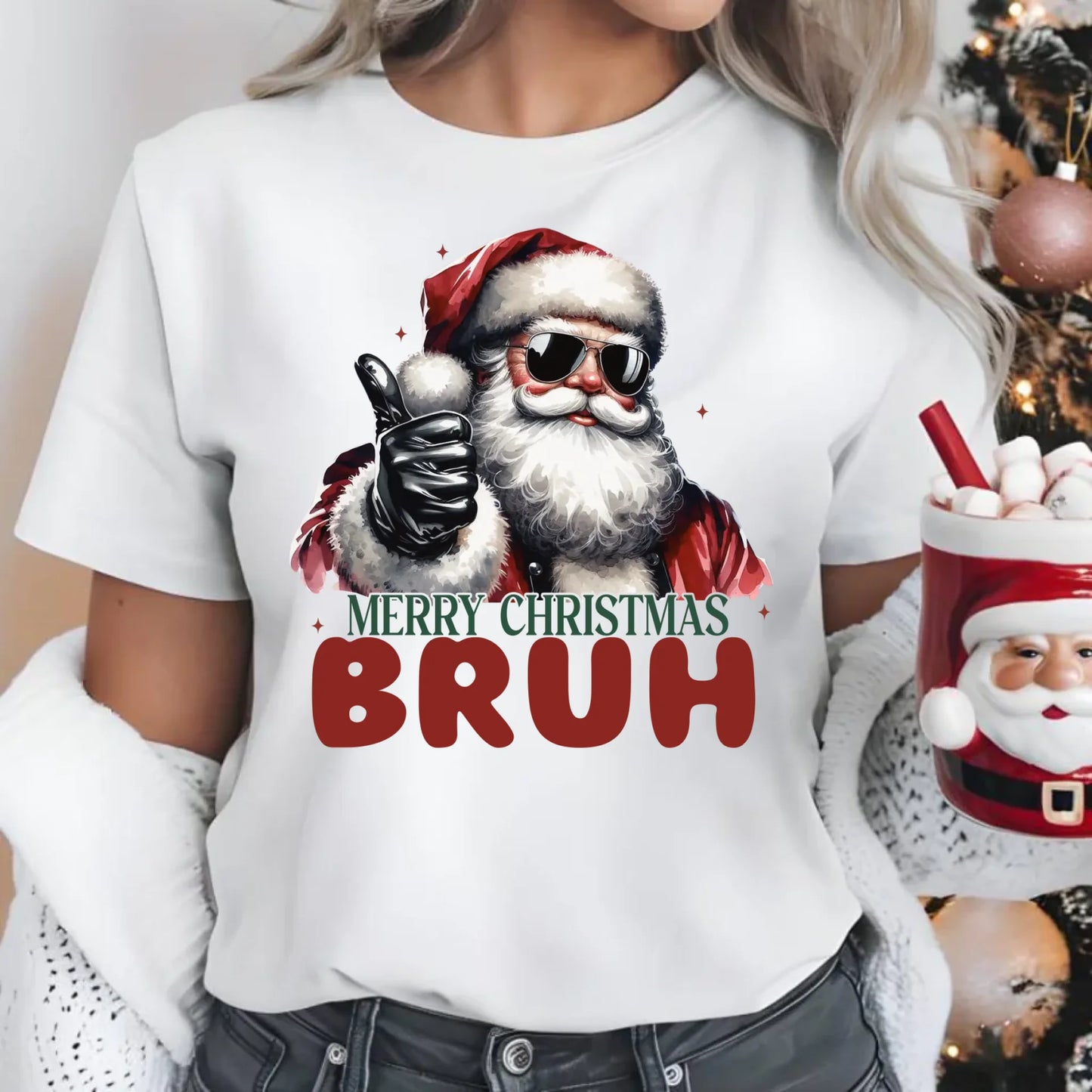 Merry Christmas Bruh | Świąteczna koszulka damska BN65 - StoryCups.pl