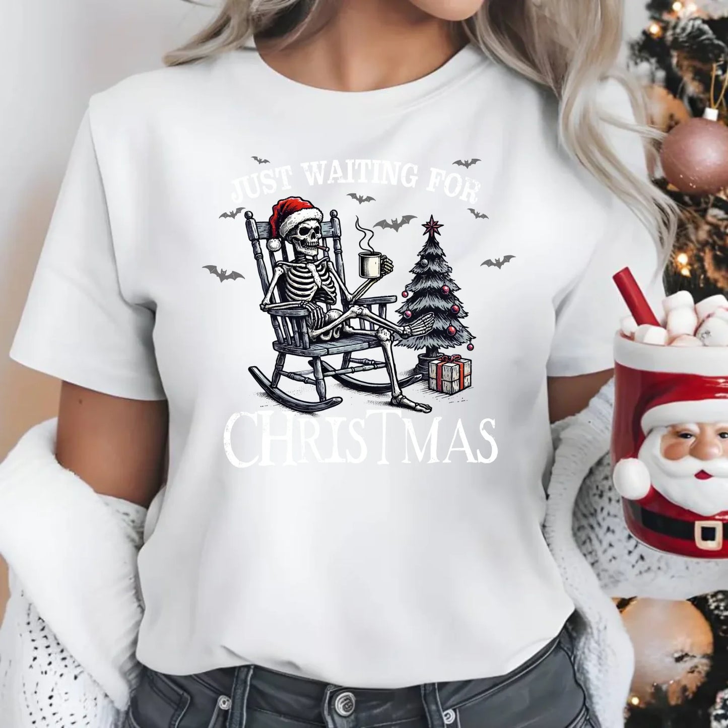 Czekam tylko na święta | Świąteczna koszulka damska BN56 - StoryCups.pl