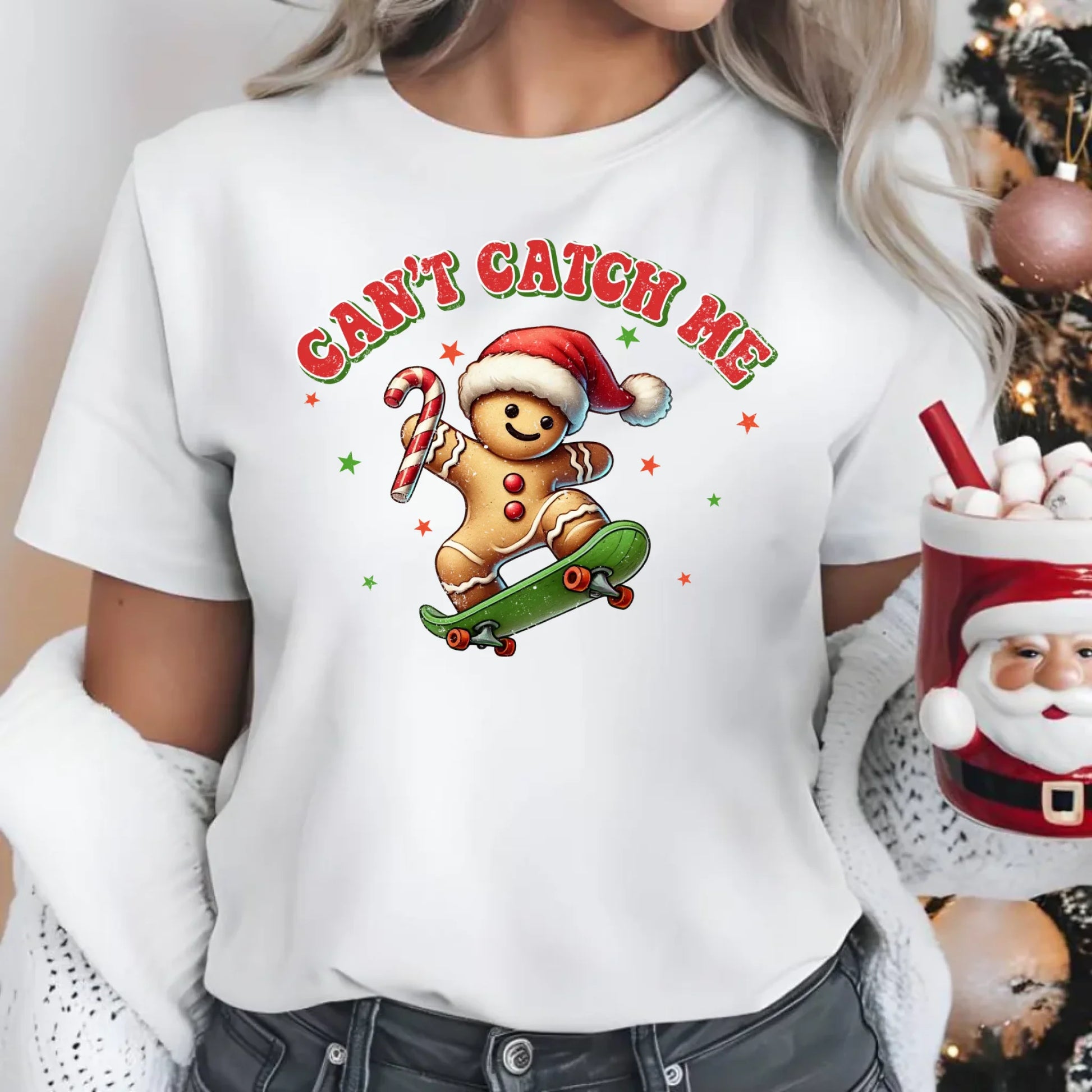 Can't catch me | Świąteczna koszulka damska BN45 - StoryCups.pl
