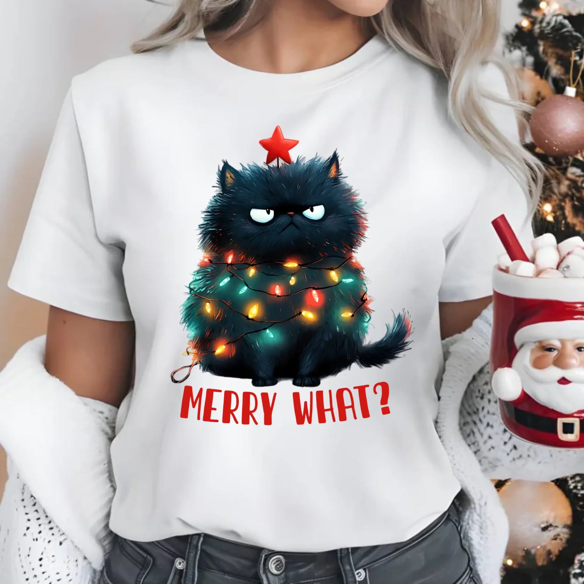 Merry what? | Świąteczna koszulka damska BN37 - StoryCups.pl