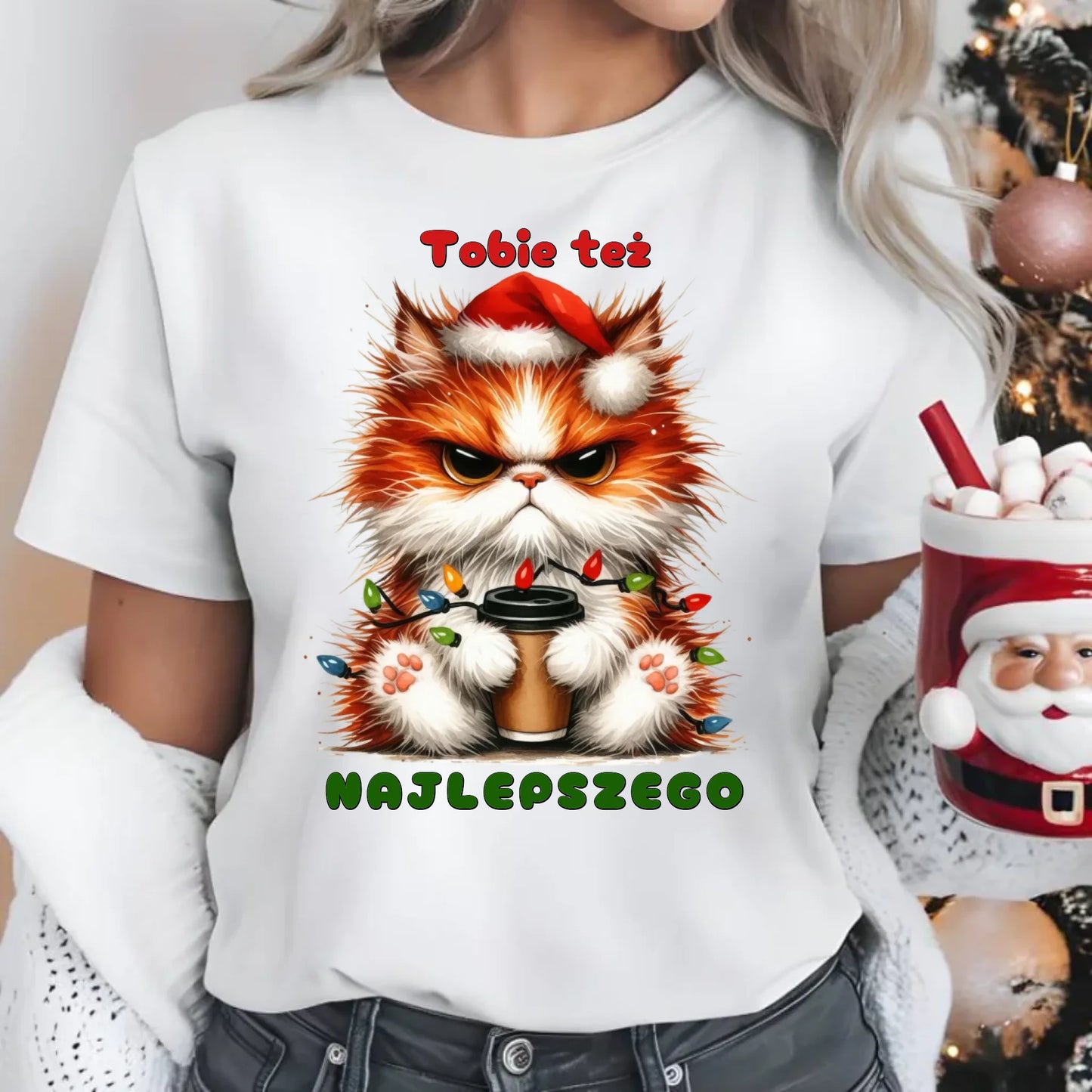 Najlepszego | Świąteczna koszulka damska BN32 - StoryCups.pl