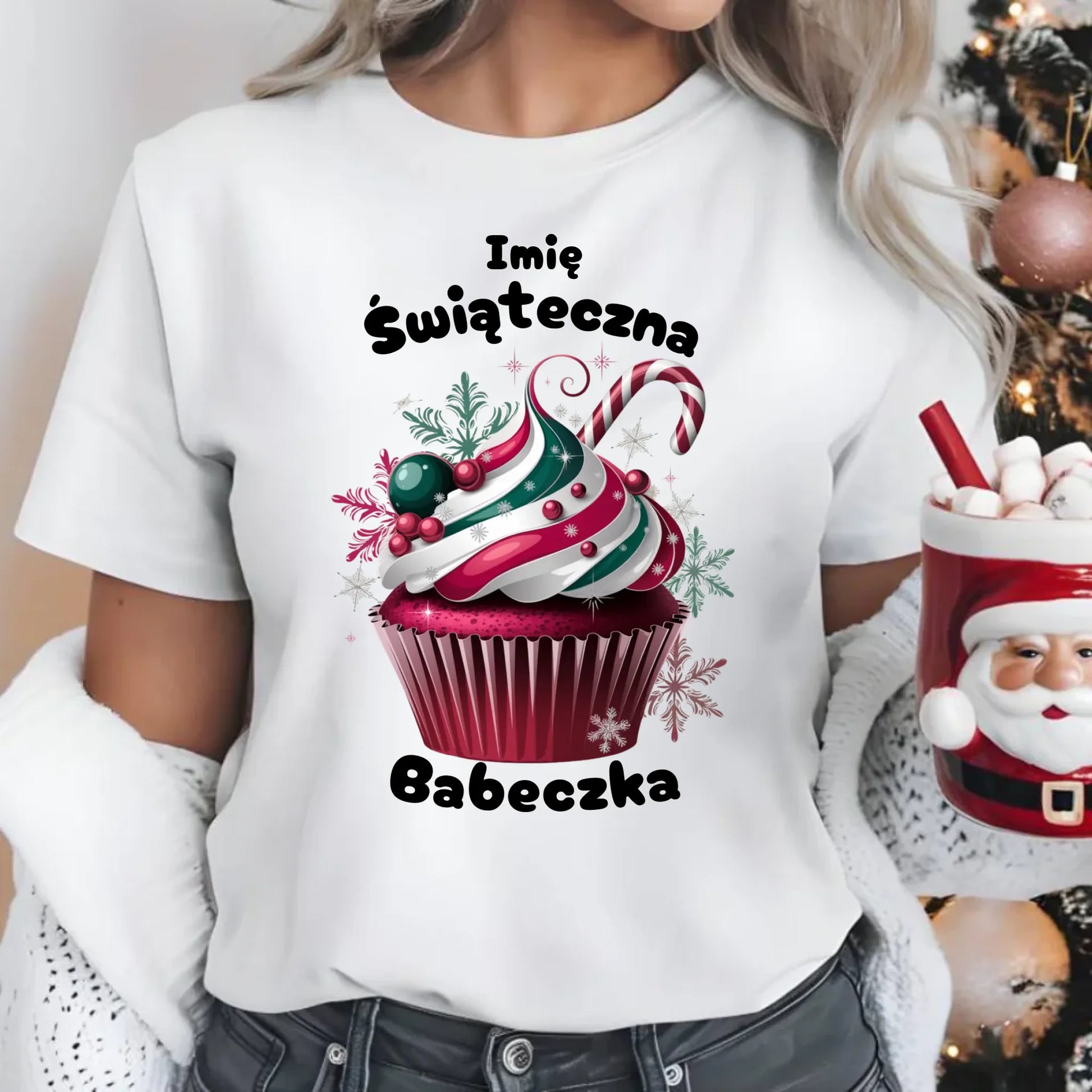 Świąteczna Babeczka | Personalizowana koszulka damska na święta BN30 - StoryCups.pl