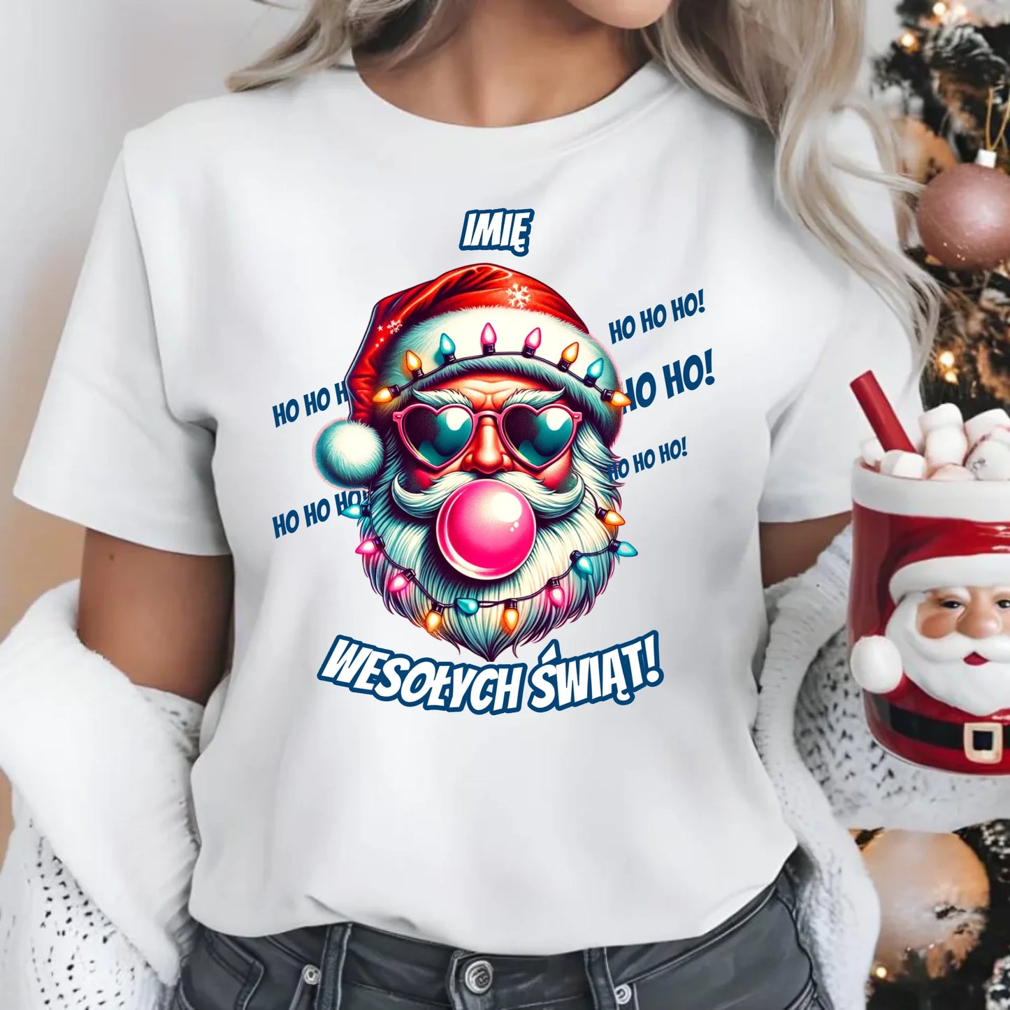Mikołaj | Świąteczna koszulka damska na Mikołajki BN17 - StoryCups.pl