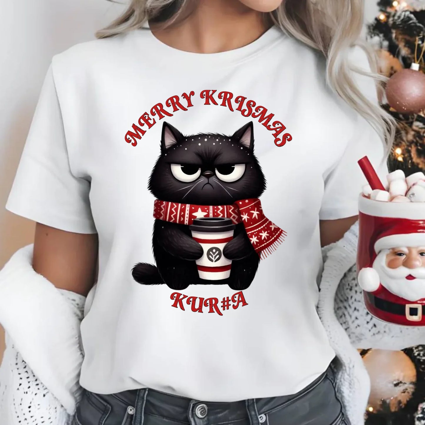 Merry krismas | Świąteczna koszulka damska BN34 - StoryCups.pl