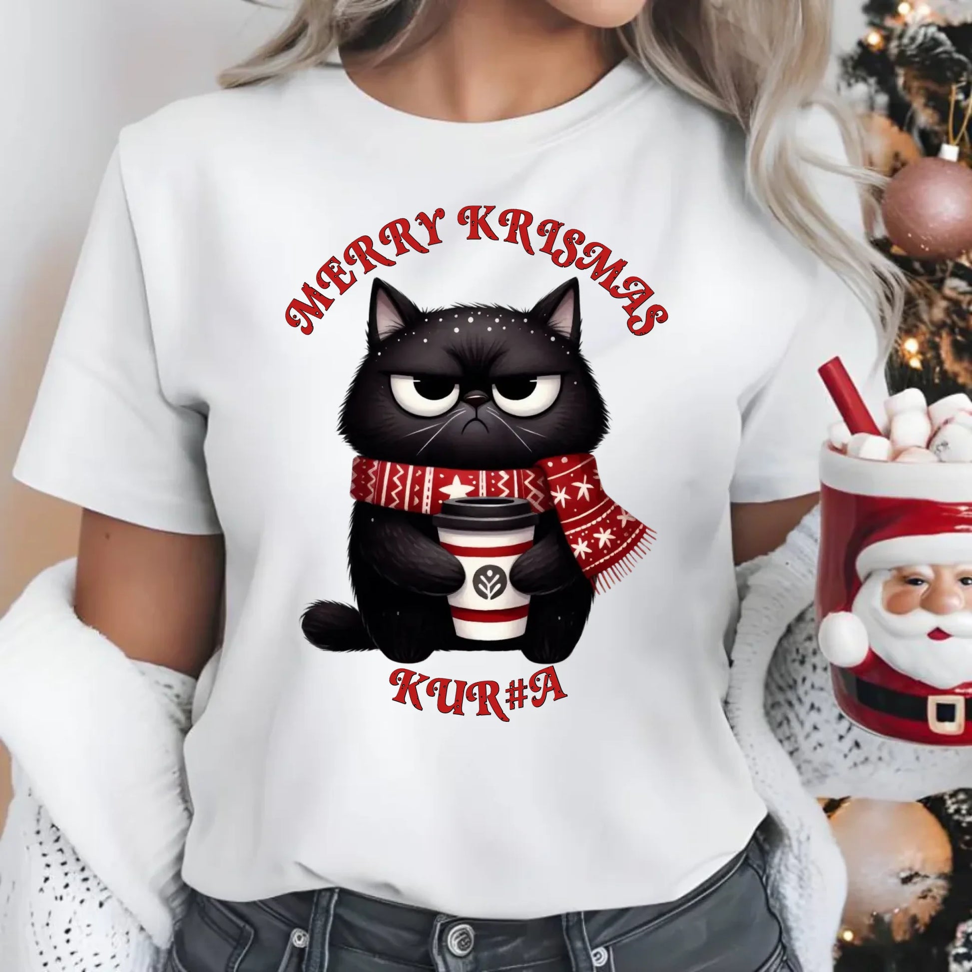 Merry krismas | Świąteczna koszulka damska BN34 - StoryCups.pl