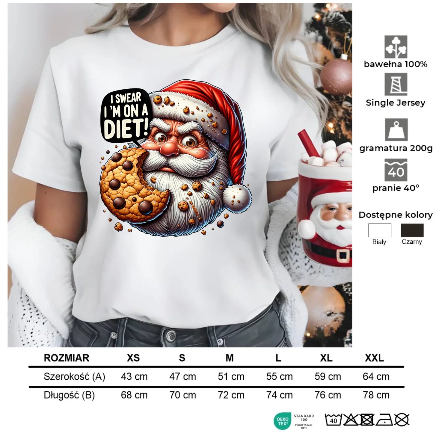 Jestem na diecie | Świąteczna koszulka damska BN97 - StoryCups.pl