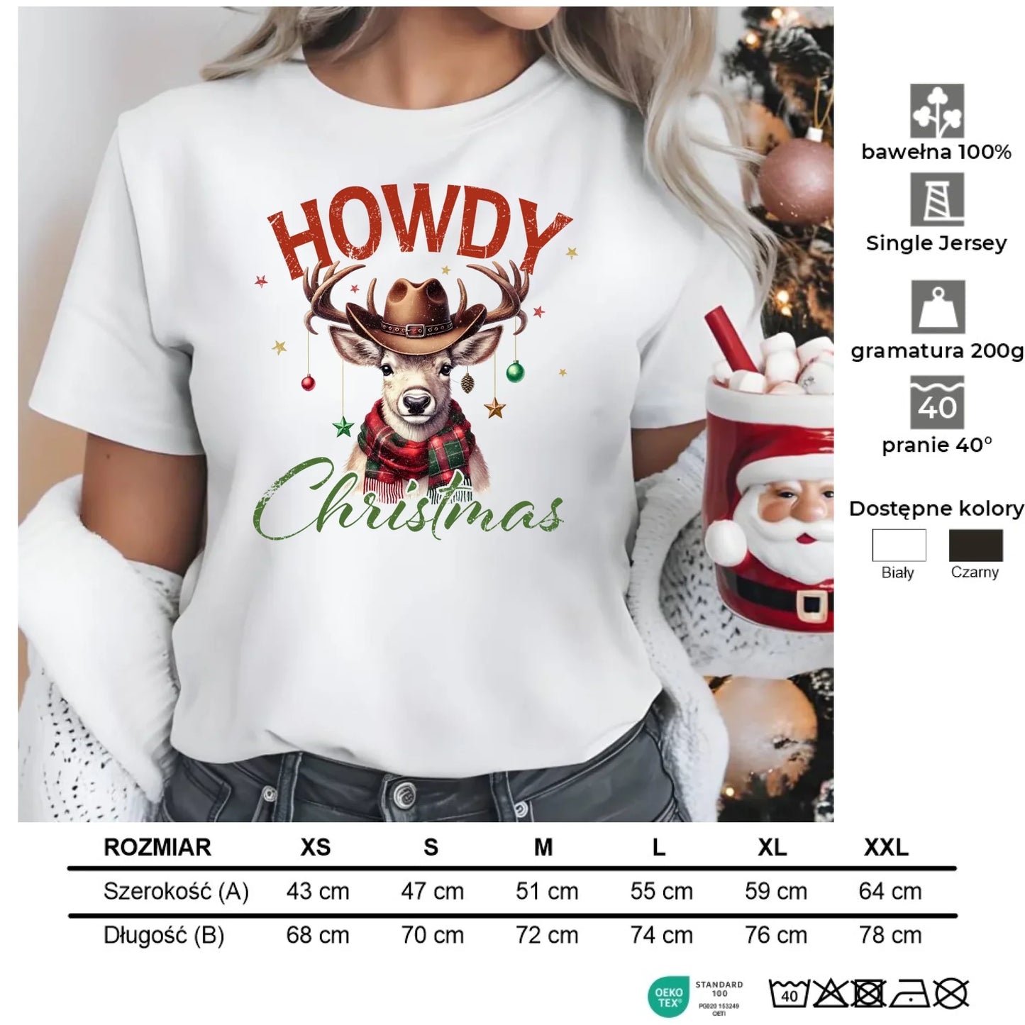 Howdy Christmas | Świąteczna koszulka damska BN54 - StoryCups.pl