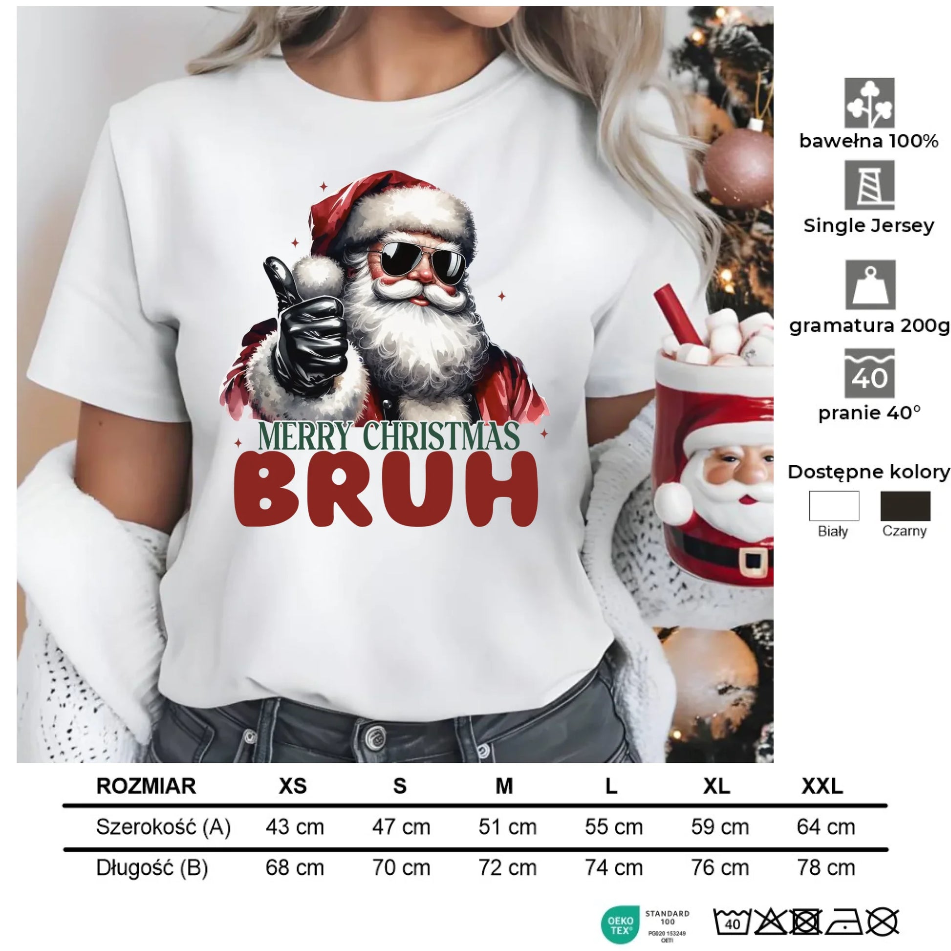Merry Christmas Bruh | Świąteczna koszulka damska BN65 - StoryCups.pl