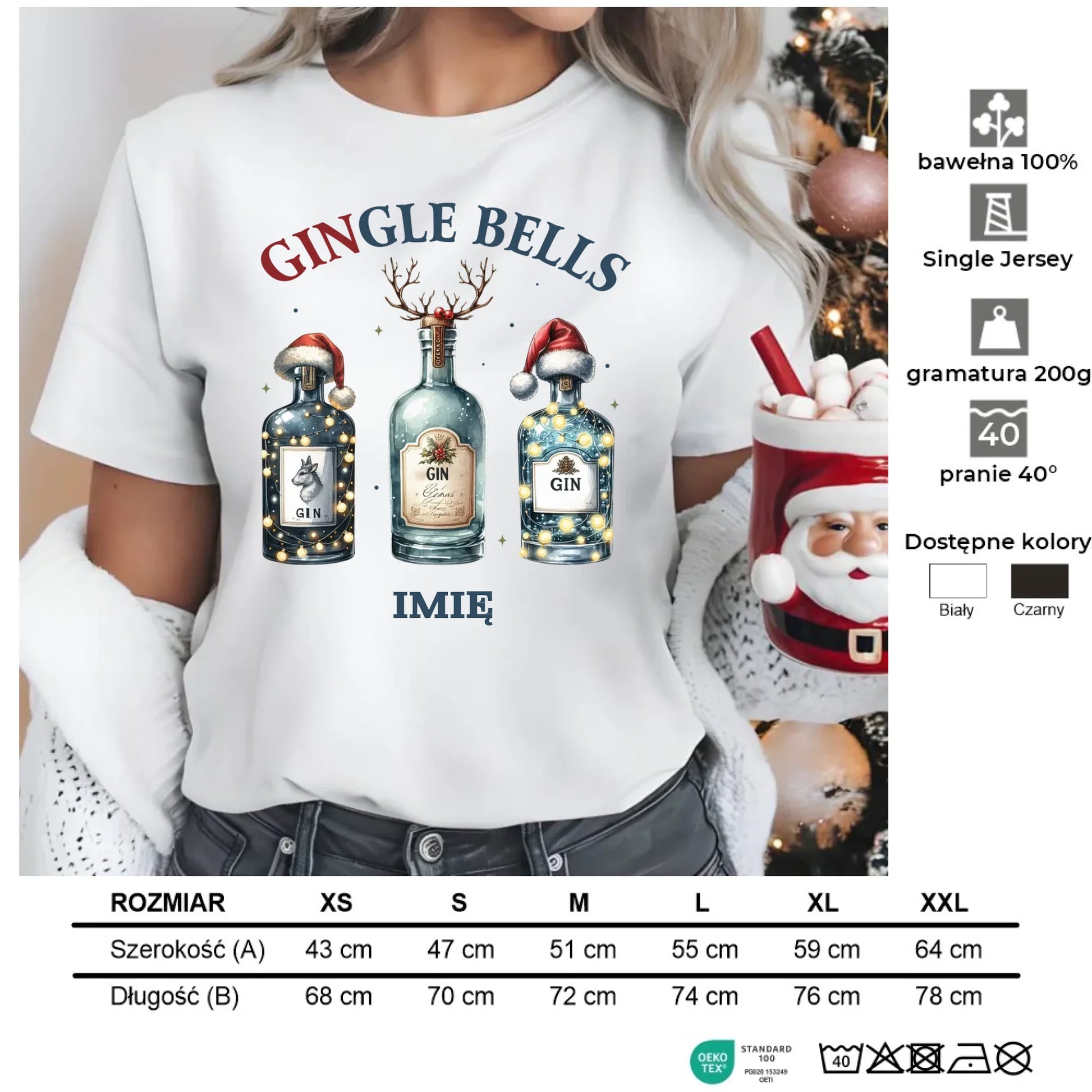 Gingle bells | Personalizowana koszulka damska świąteczna BN68 - StoryCups.pl
