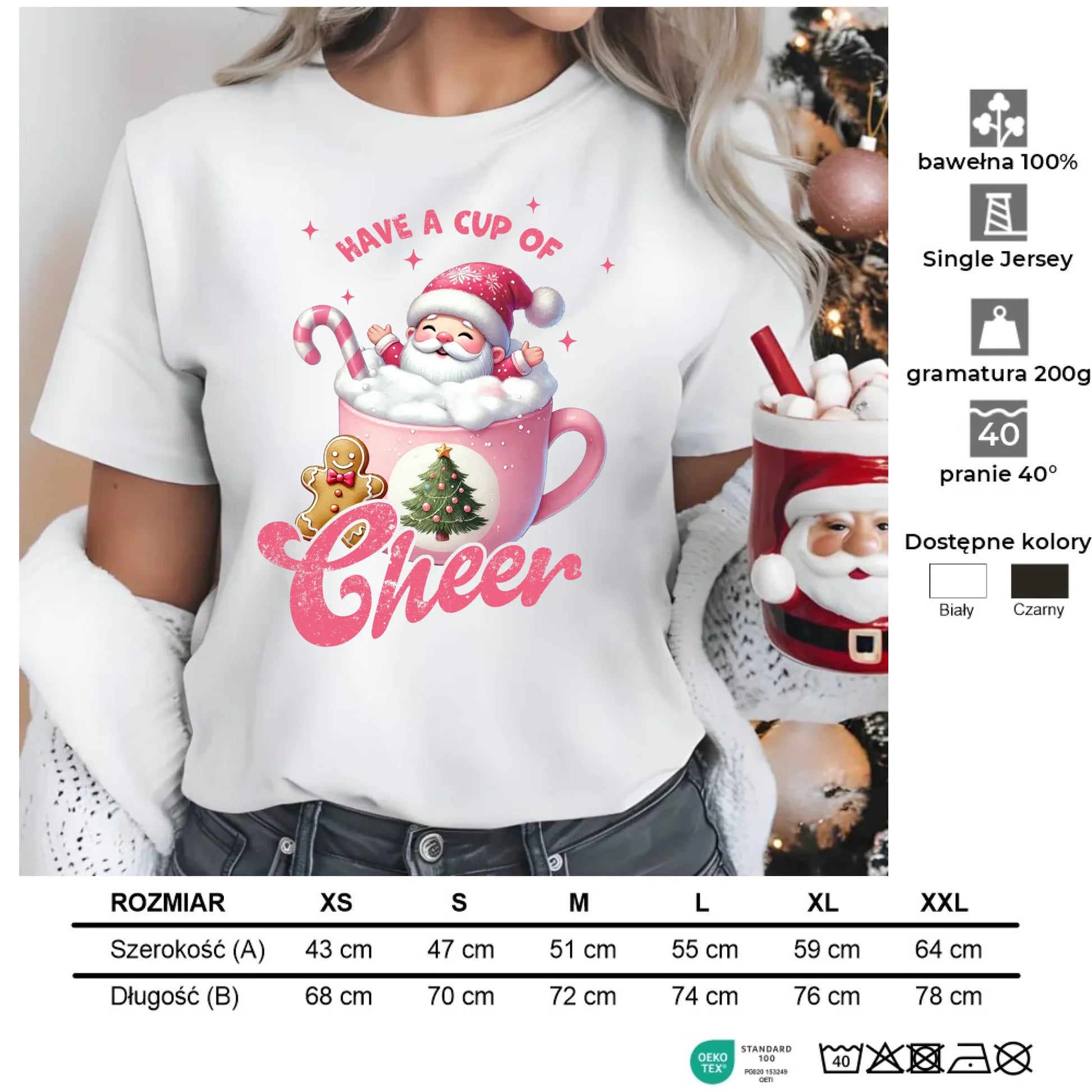 Have a cup of cheer | Świąteczna koszulka damska BN53 - StoryCups.pl