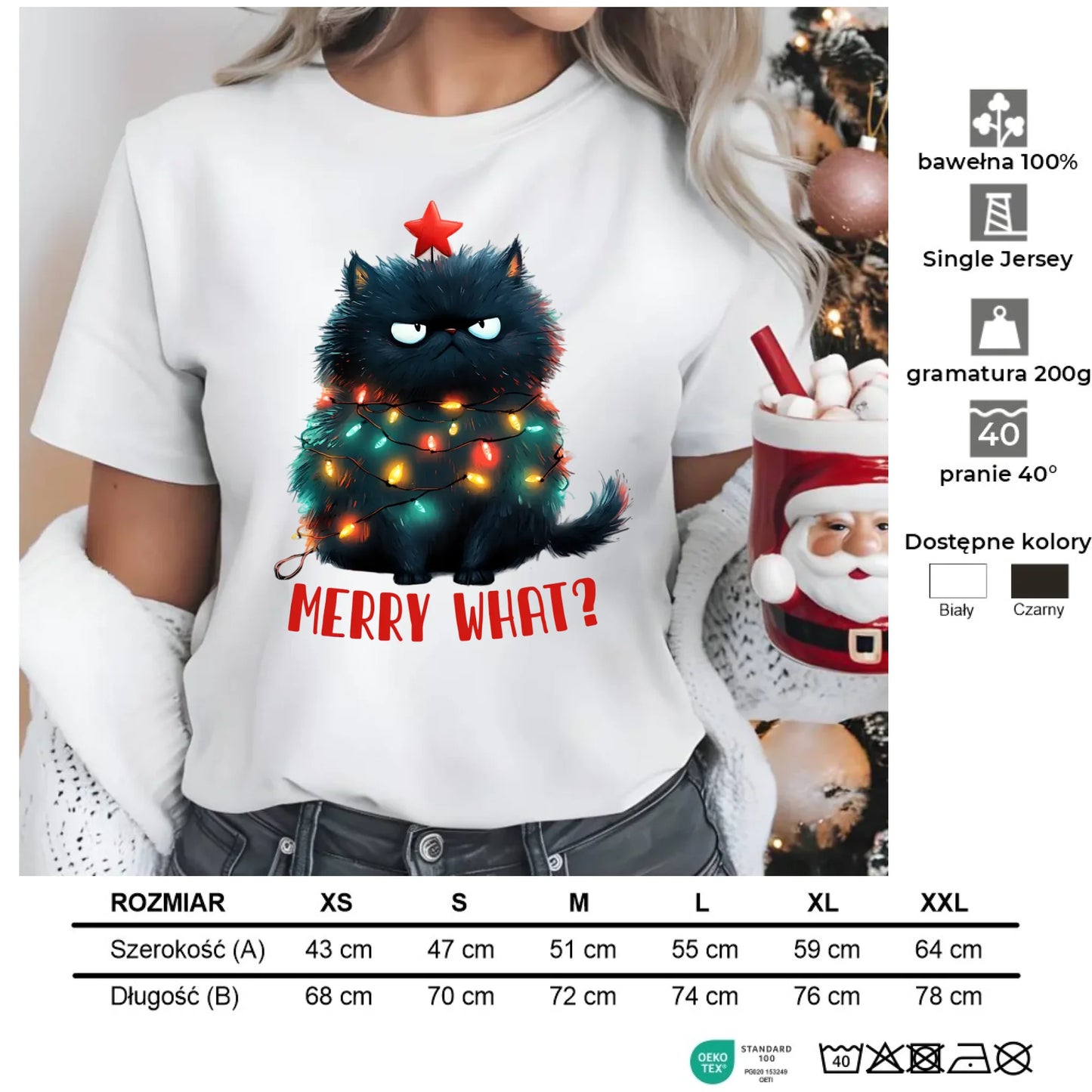 Merry what? | Świąteczna koszulka damska BN37 - StoryCups.pl