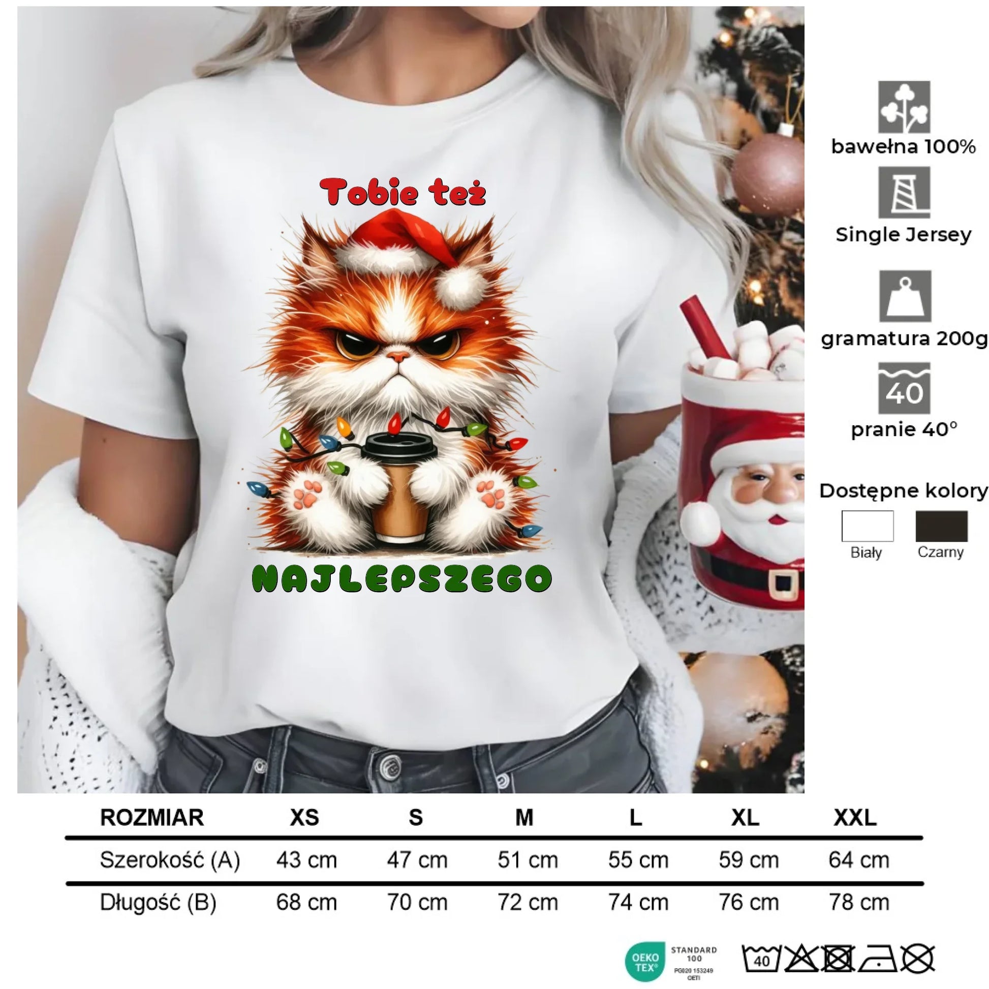 Najlepszego | Świąteczna koszulka damska BN32 - StoryCups.pl
