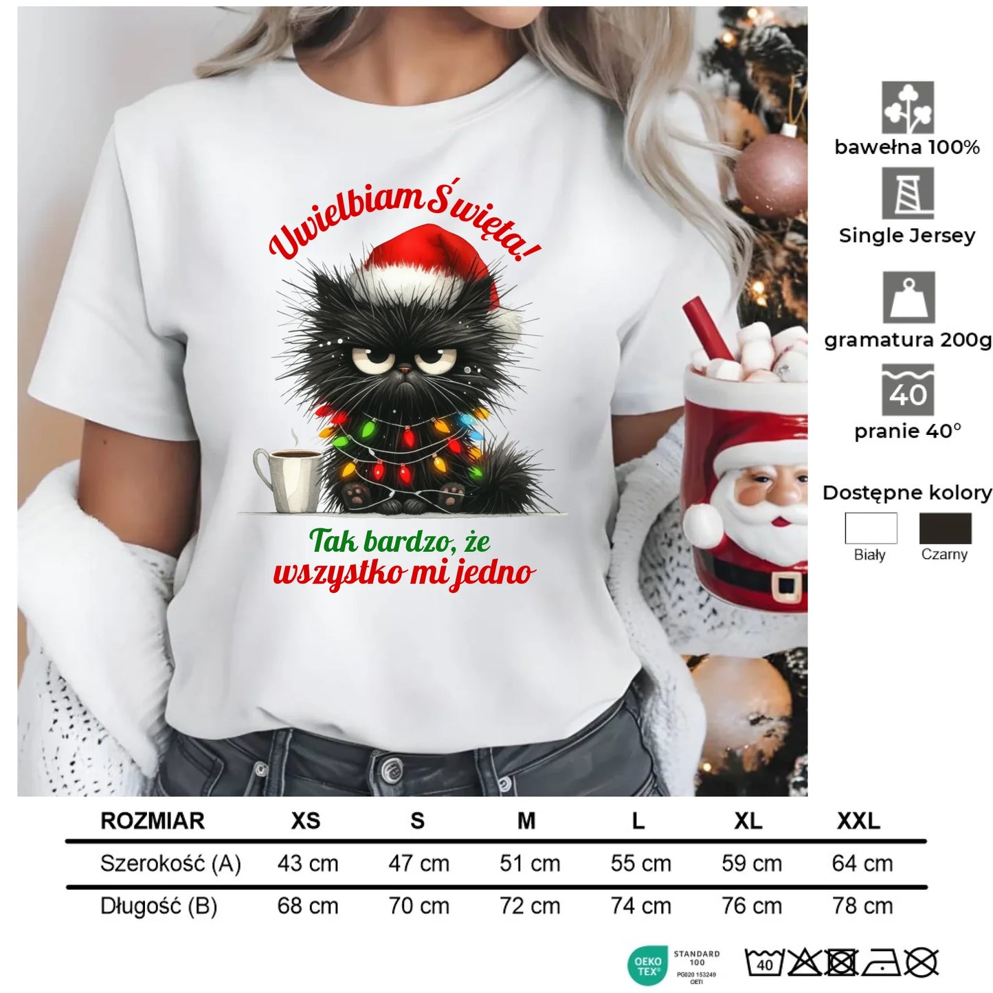 Wszystko mi jedno | Świąteczna koszulka damska BN35 - StoryCups.pl