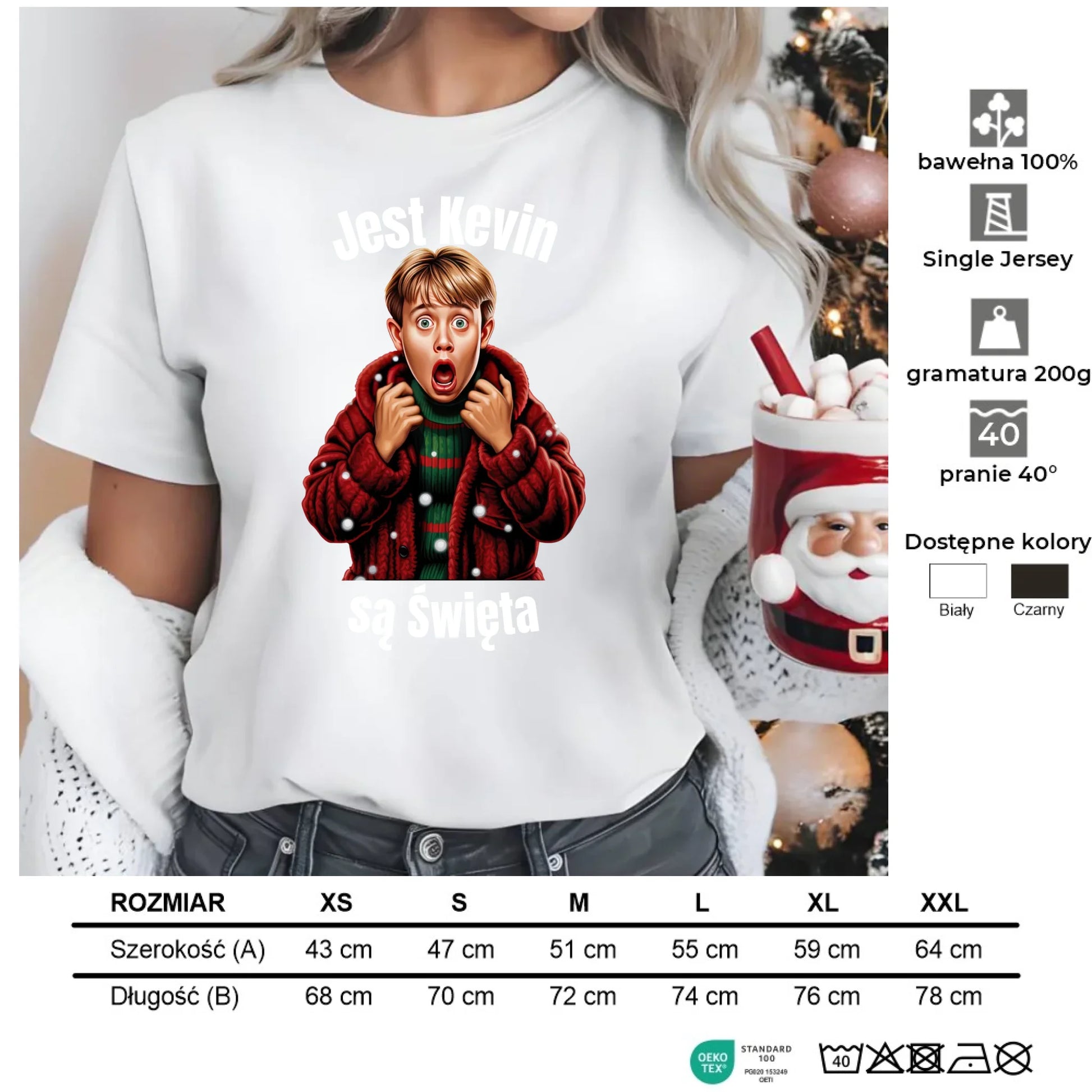 Jest Kevin, są święta | Świąteczna koszulka damska BN27 - StoryCups.pl