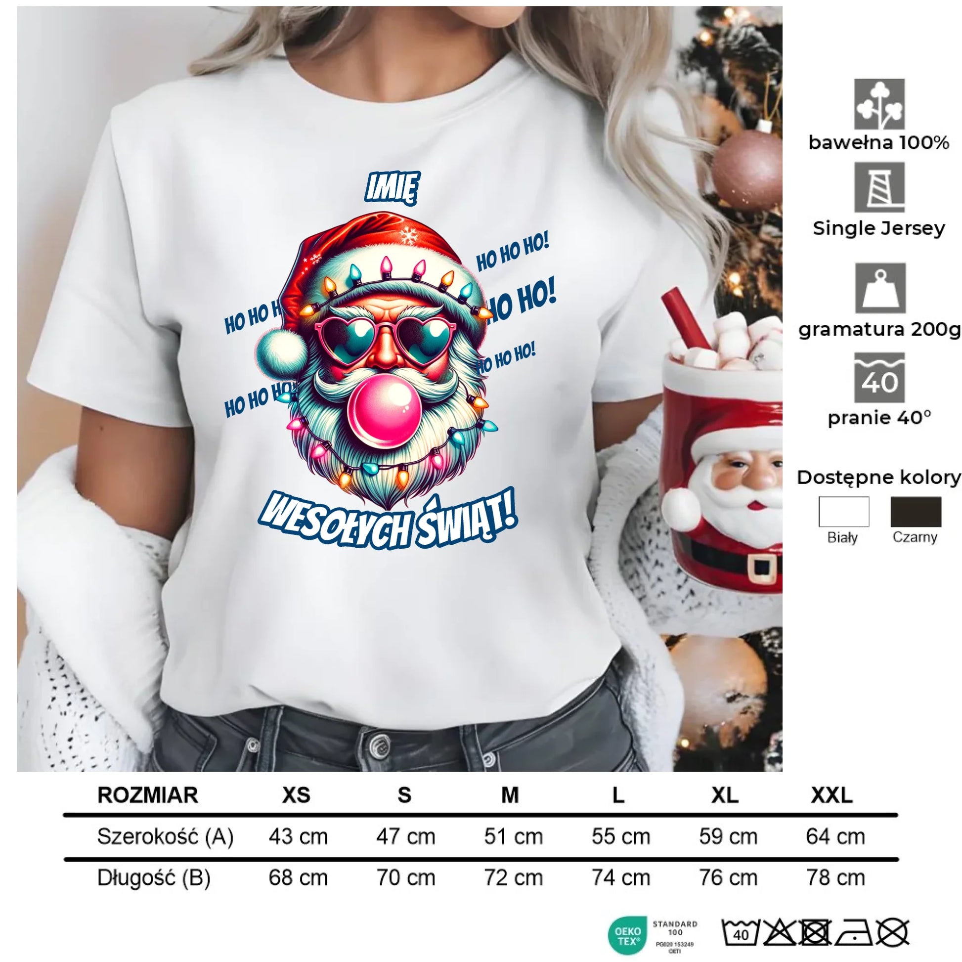 Mikołaj | Świąteczna koszulka damska na Mikołajki BN17 - StoryCups.pl