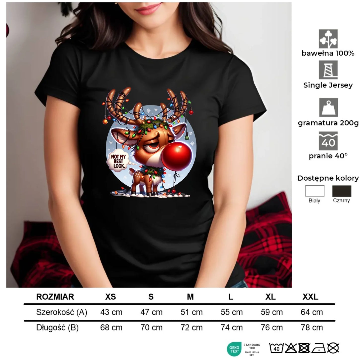 Nie wyglądam najlepiej | Świąteczna koszulka damska BN98 - StoryCups.pl