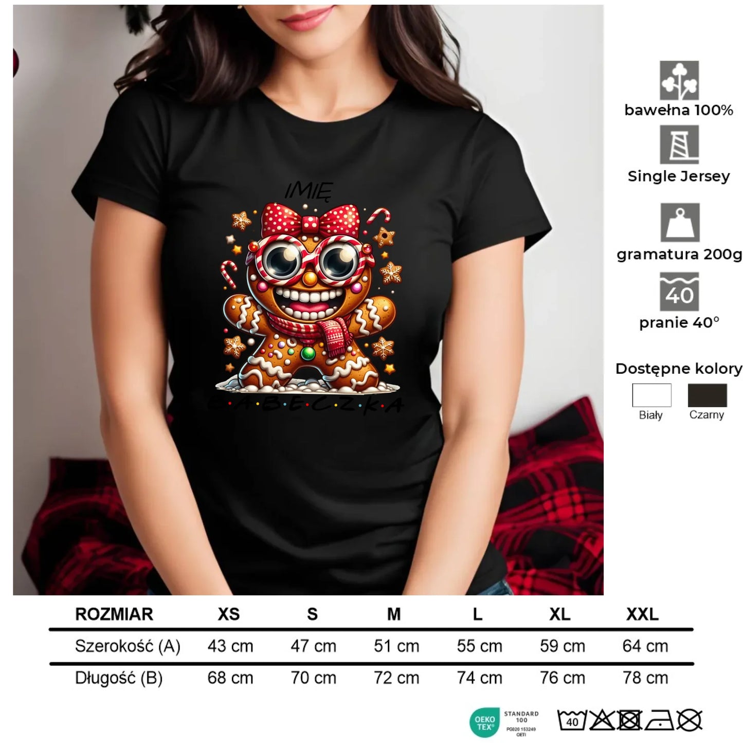 Babeczka | Personalizowana koszulka damska świąteczna BN95 - StoryCups.pl