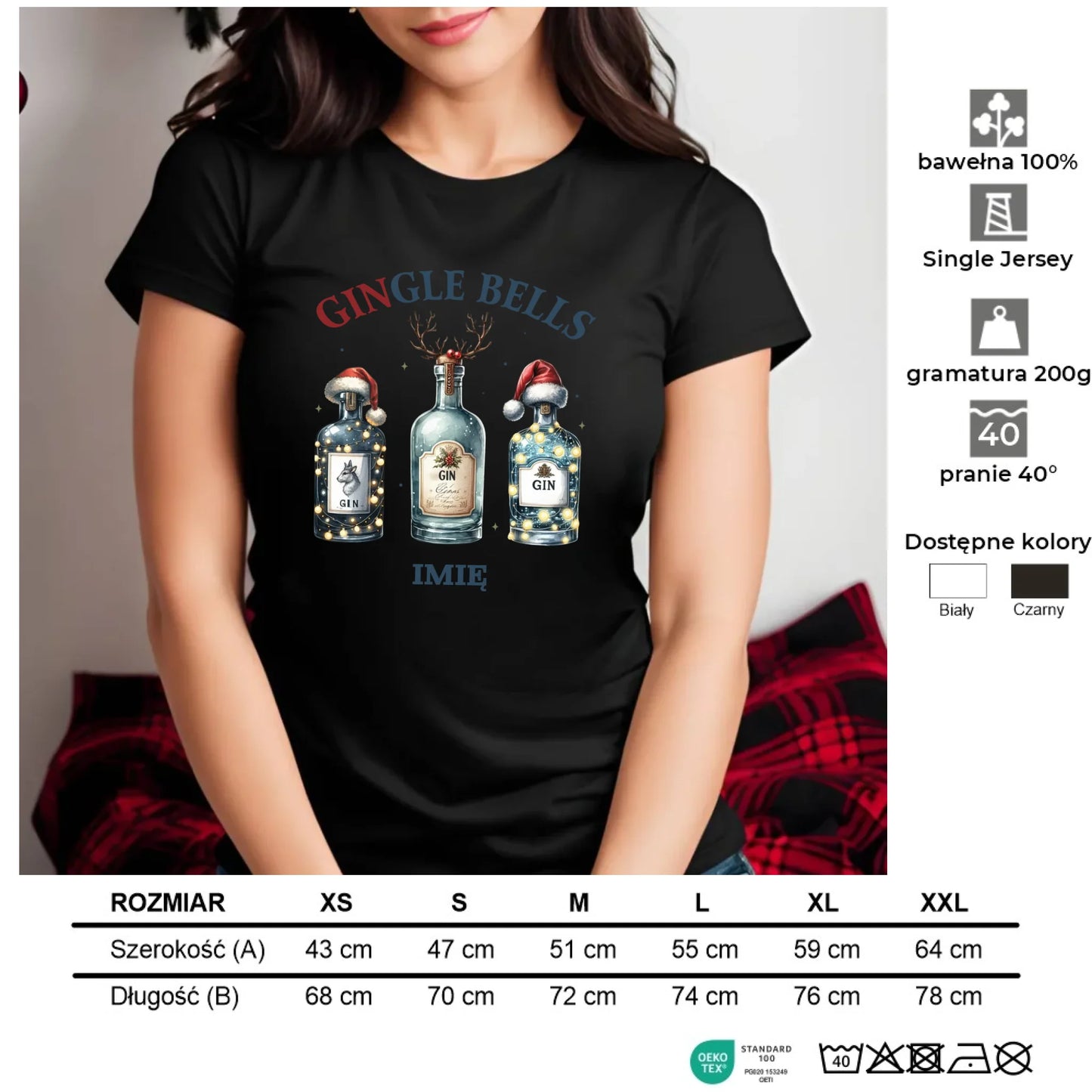 Gingle bells | Personalizowana koszulka damska świąteczna BN68 - StoryCups.pl